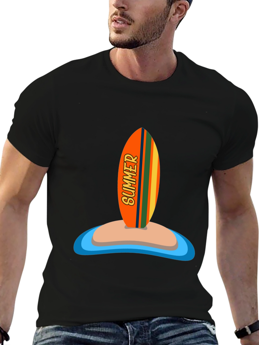 Summer Surfboard Graphic Tee - Vacation Ready!