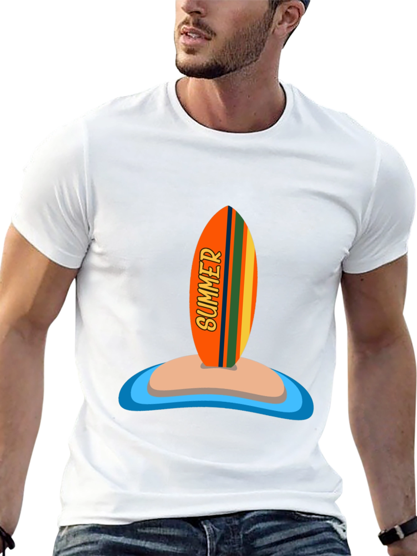 Summer Surfboard Graphic Tee - Vacation Ready!