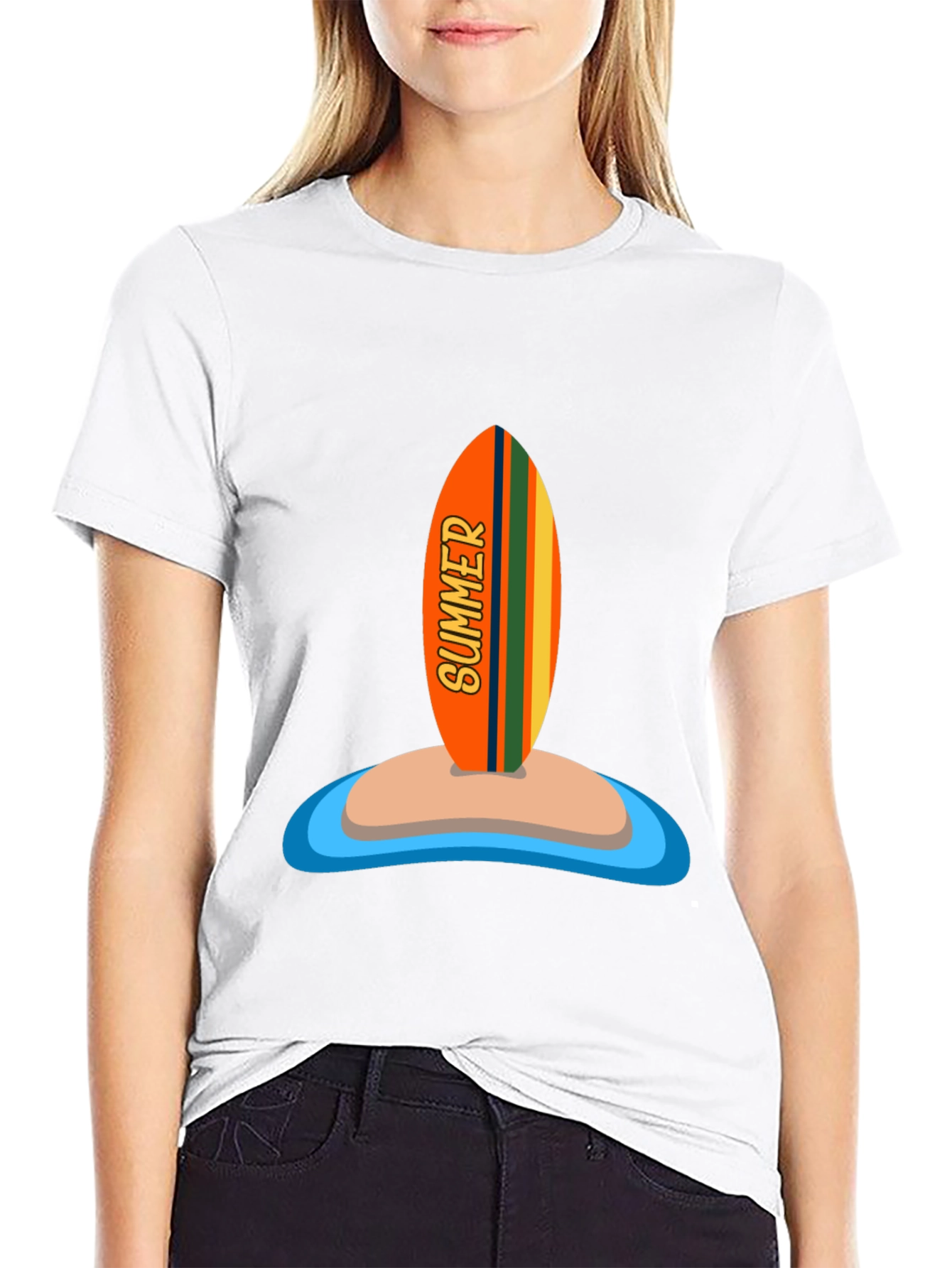 Summer Surfboard Graphic Tee - Vacation Ready!