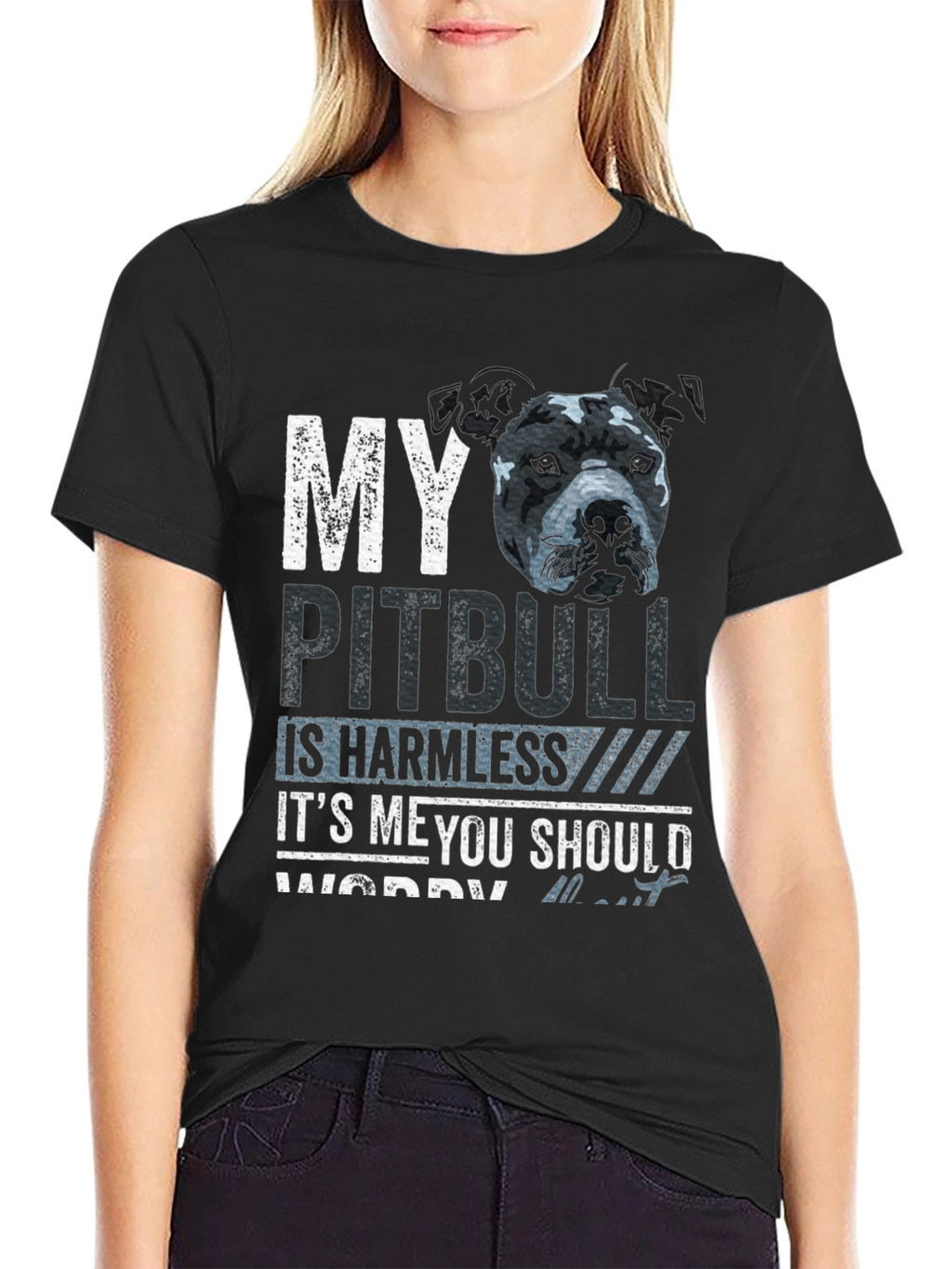 My Pitbull Is Harmless Funny Graphic Tee