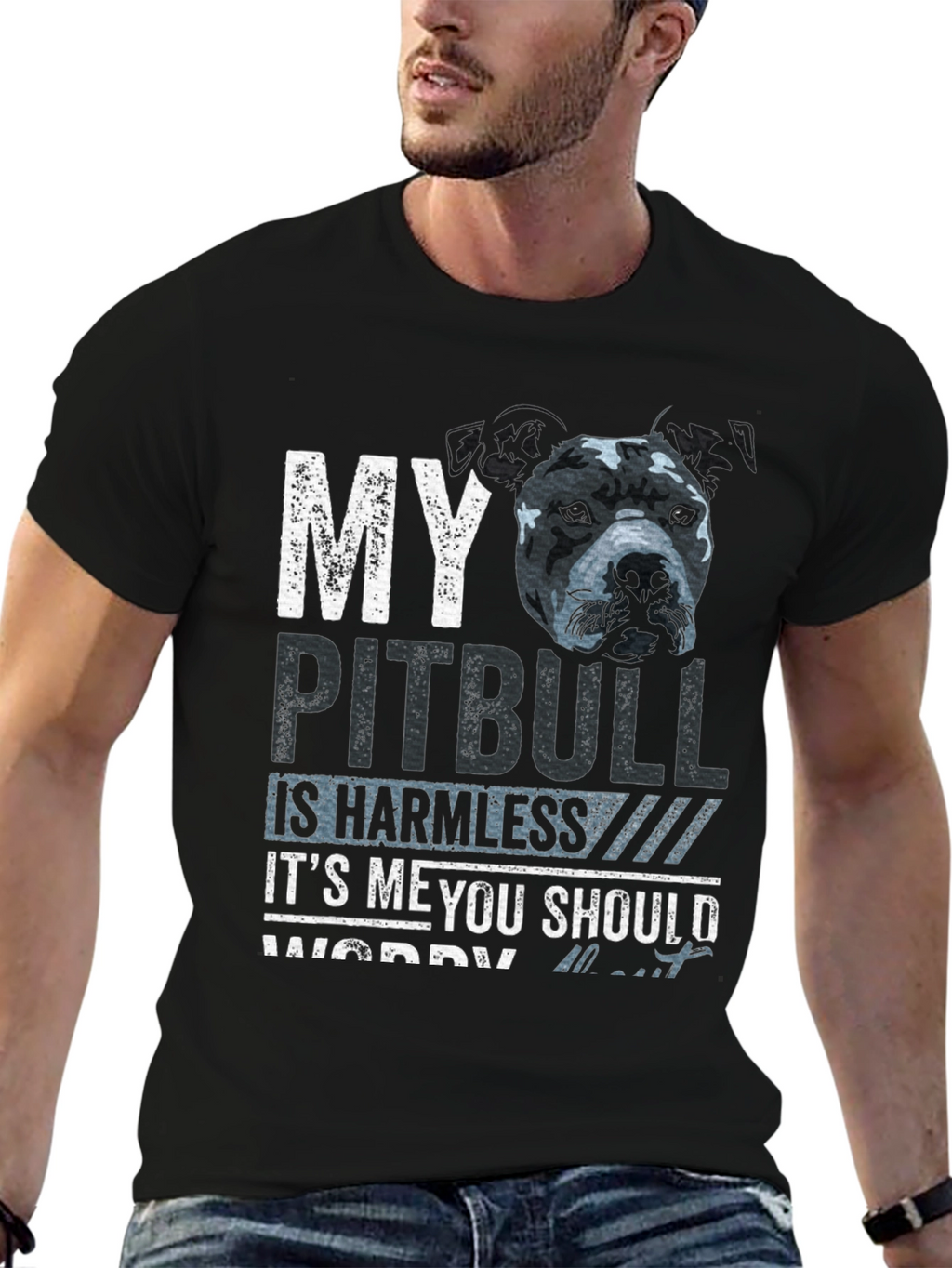 My Pitbull Is Harmless Funny Graphic Tee
