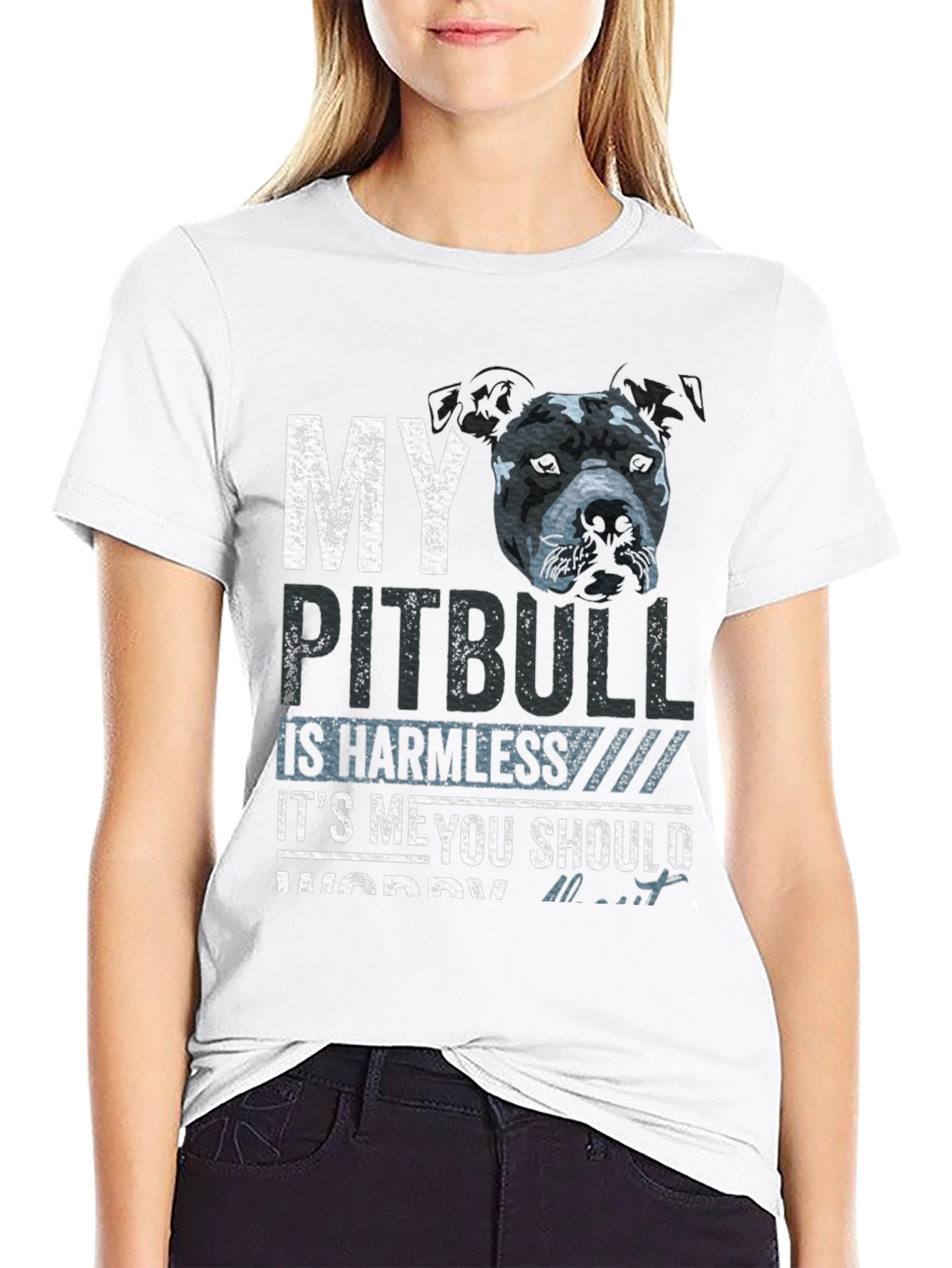 My Pitbull Is Harmless Funny Graphic Tee