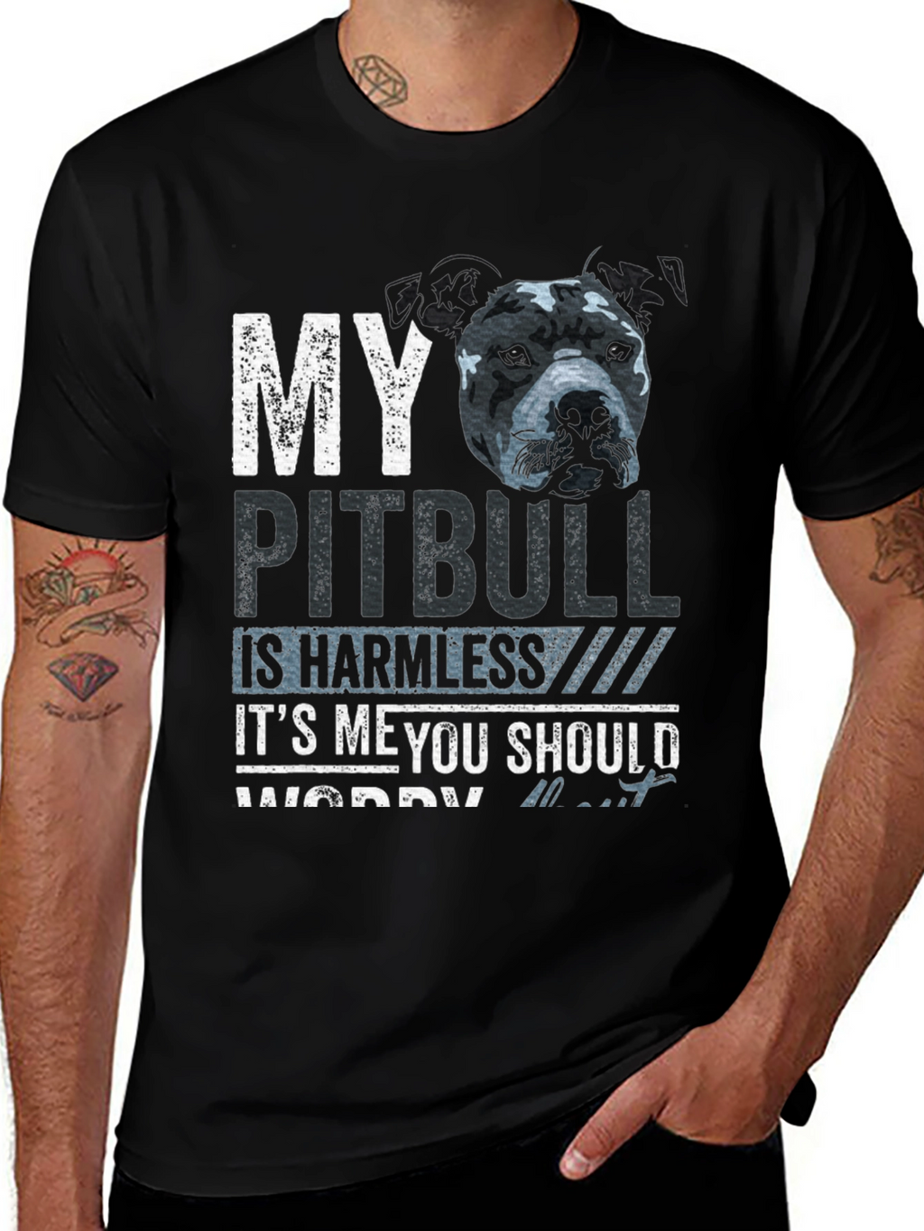 My Pitbull Is Harmless Funny Graphic Tee