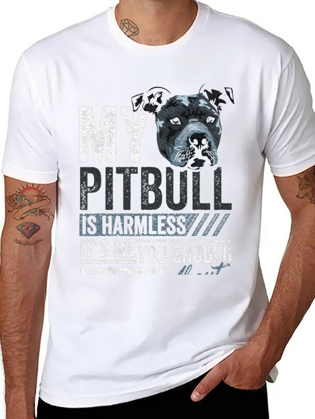 My Pitbull Is Harmless Funny Graphic Tee