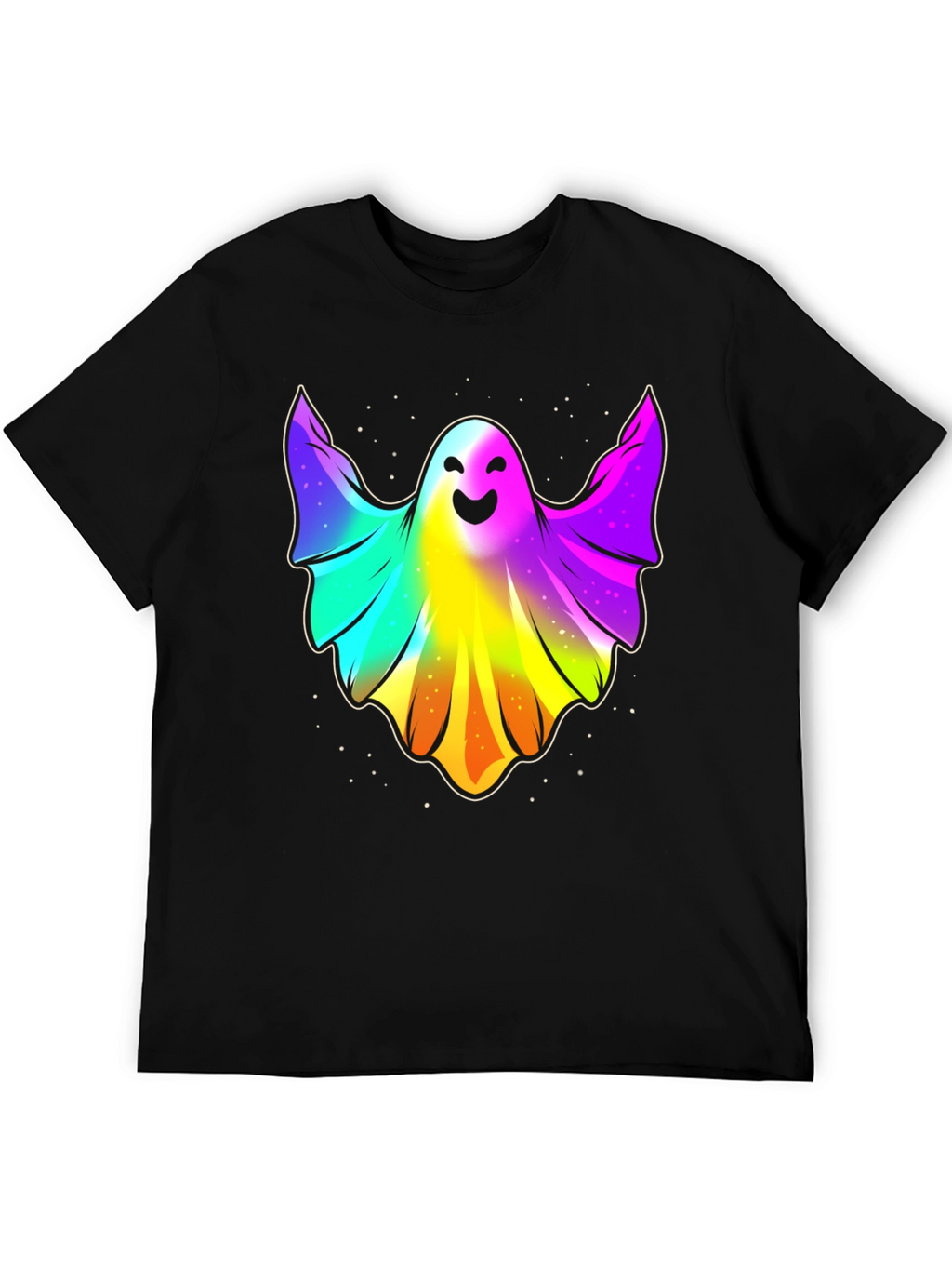 Rainbow Ghost Graphic Tee - Halloween Spirit
