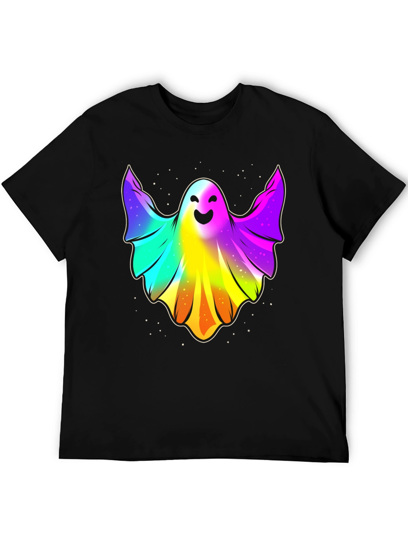 Rainbow Ghost Graphic Tee - Halloween Spirit