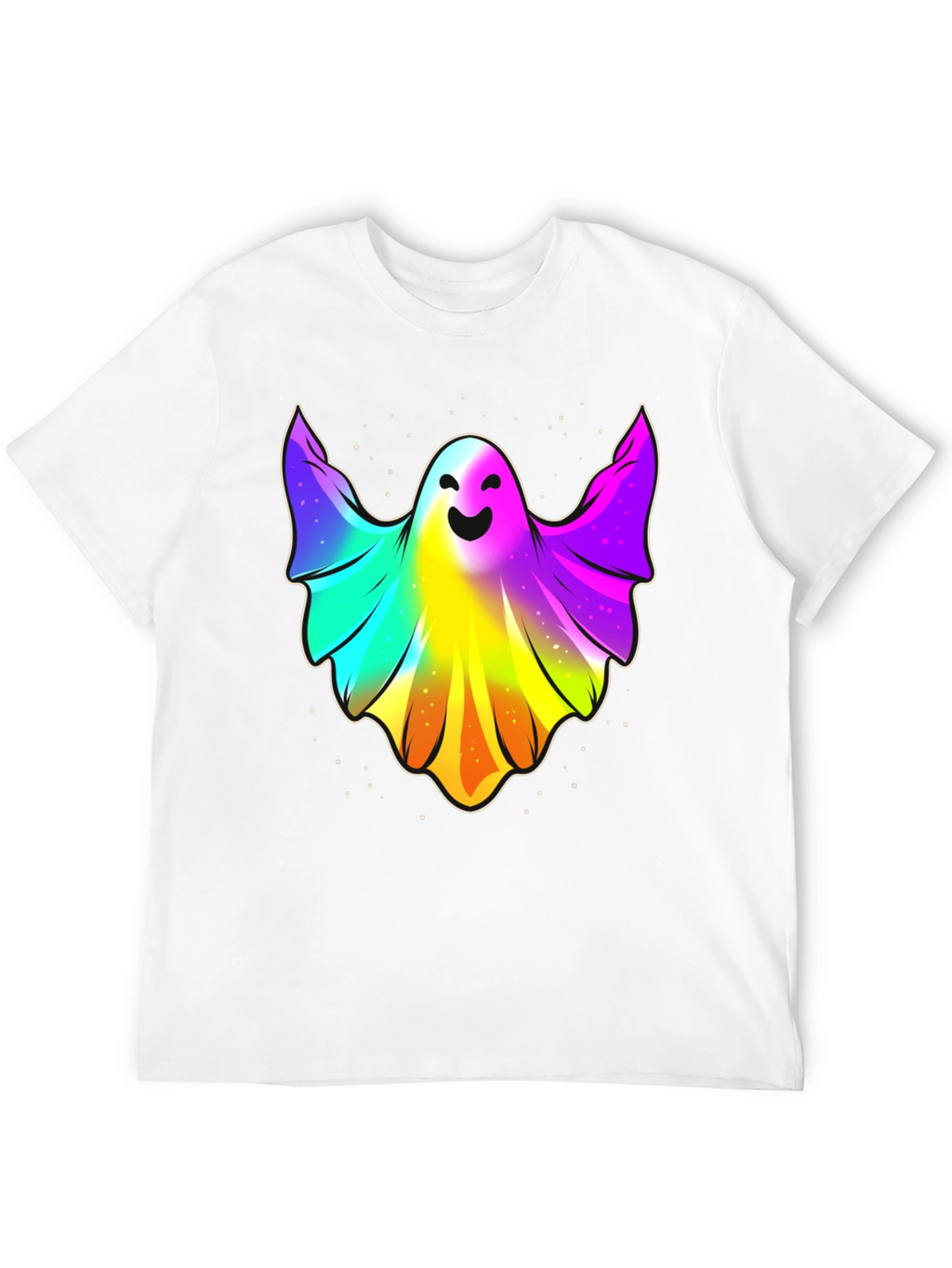 Rainbow Ghost Graphic Tee - Halloween Spirit