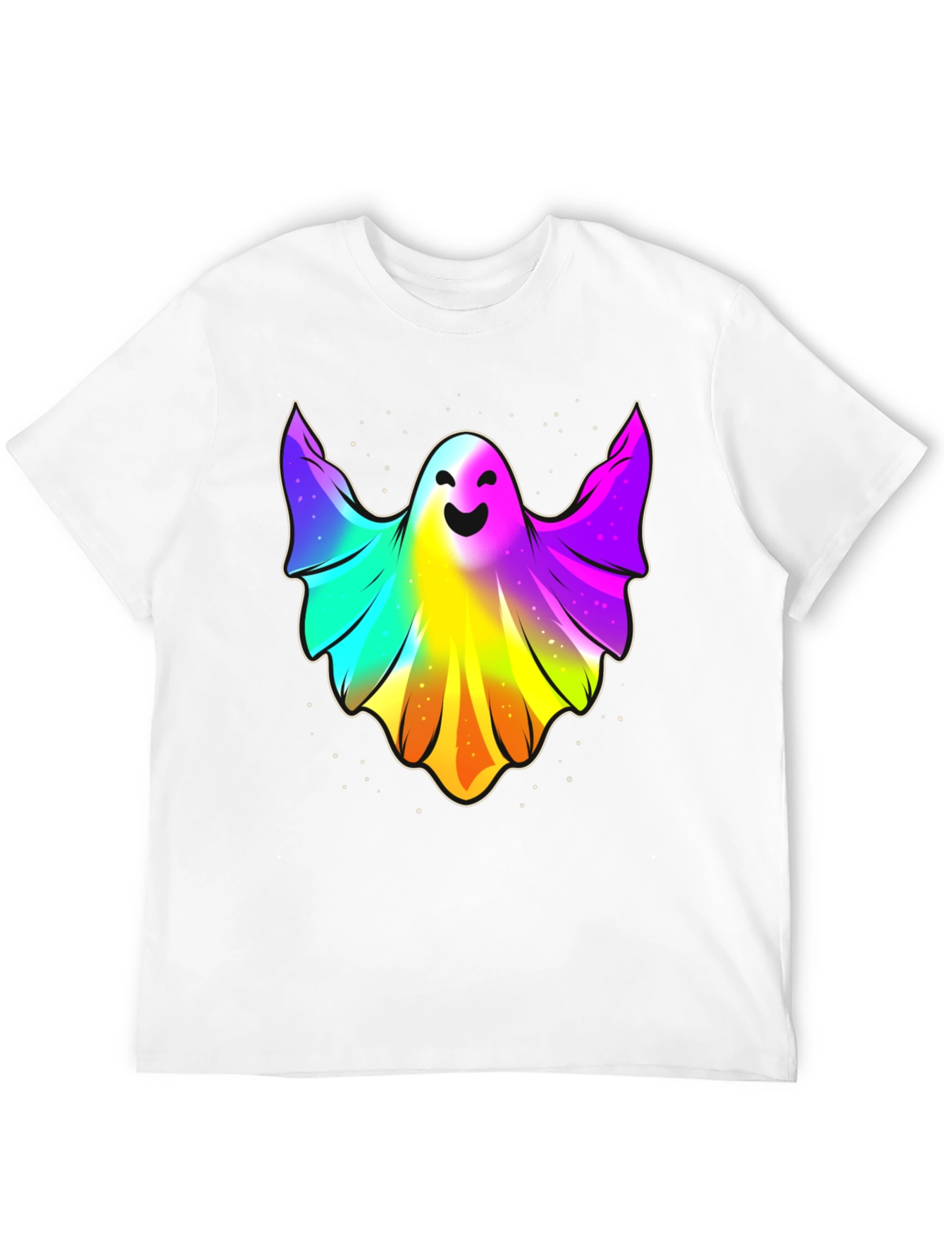 Rainbow Ghost Graphic Tee - Halloween Spirit