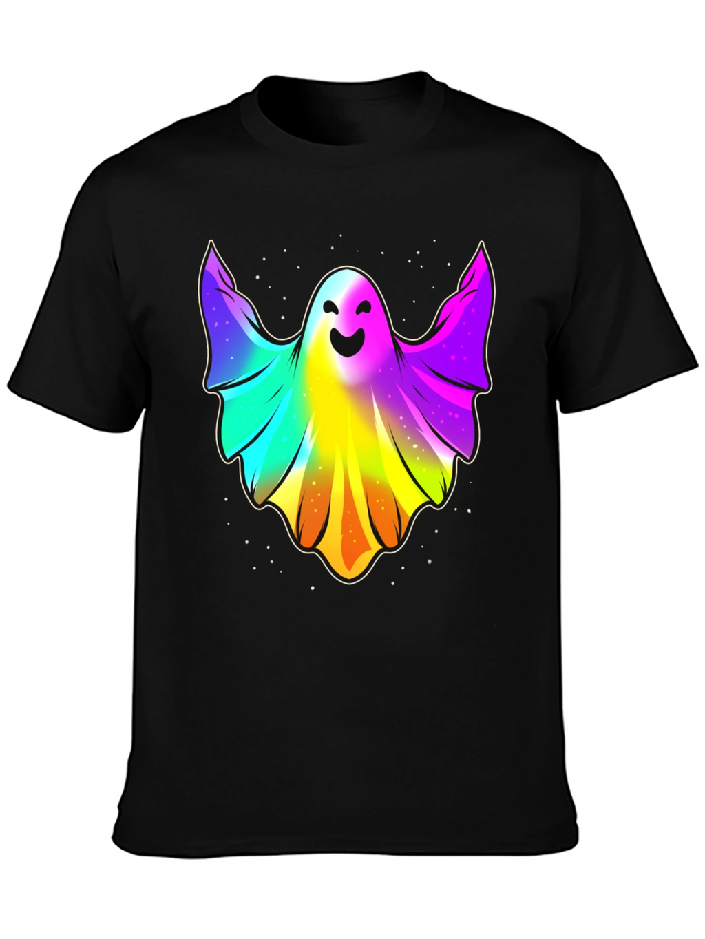Rainbow Ghost Graphic Tee - Halloween Spirit