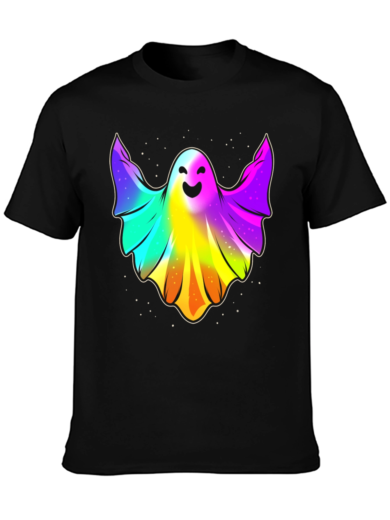 Rainbow Ghost Graphic Tee - Halloween Spirit