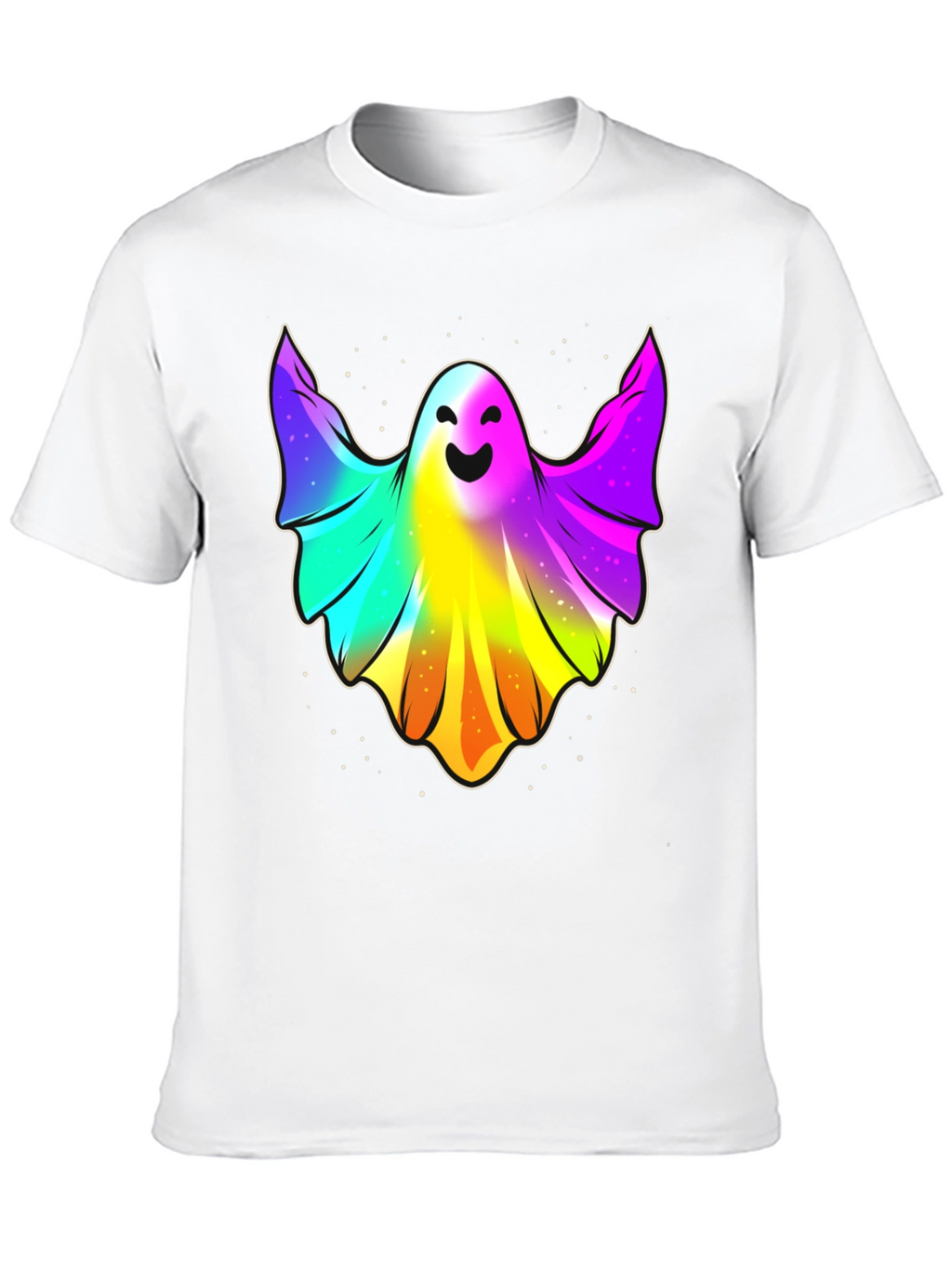 Rainbow Ghost Graphic Tee - Halloween Spirit