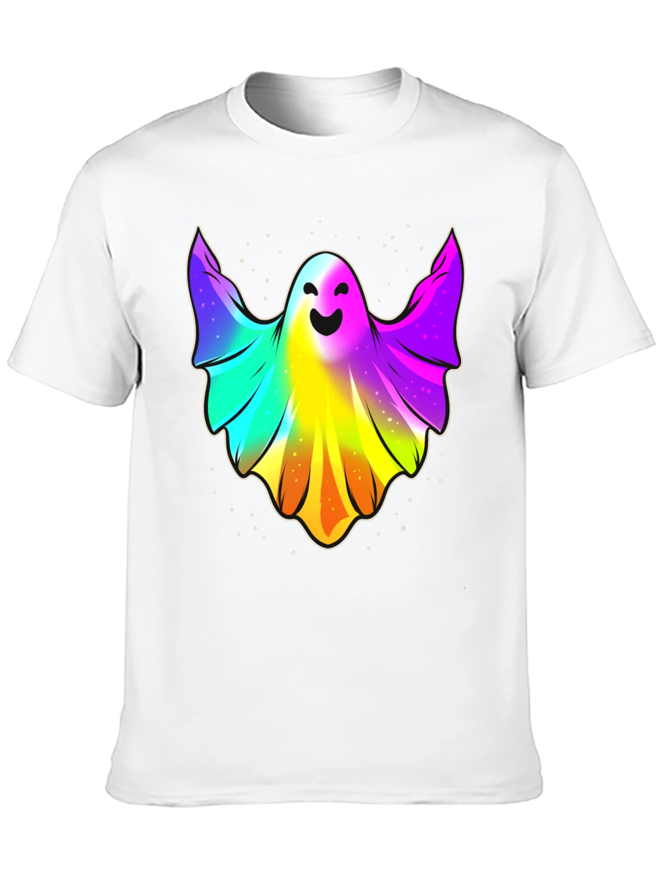 Rainbow Ghost Graphic Tee - Halloween Spirit