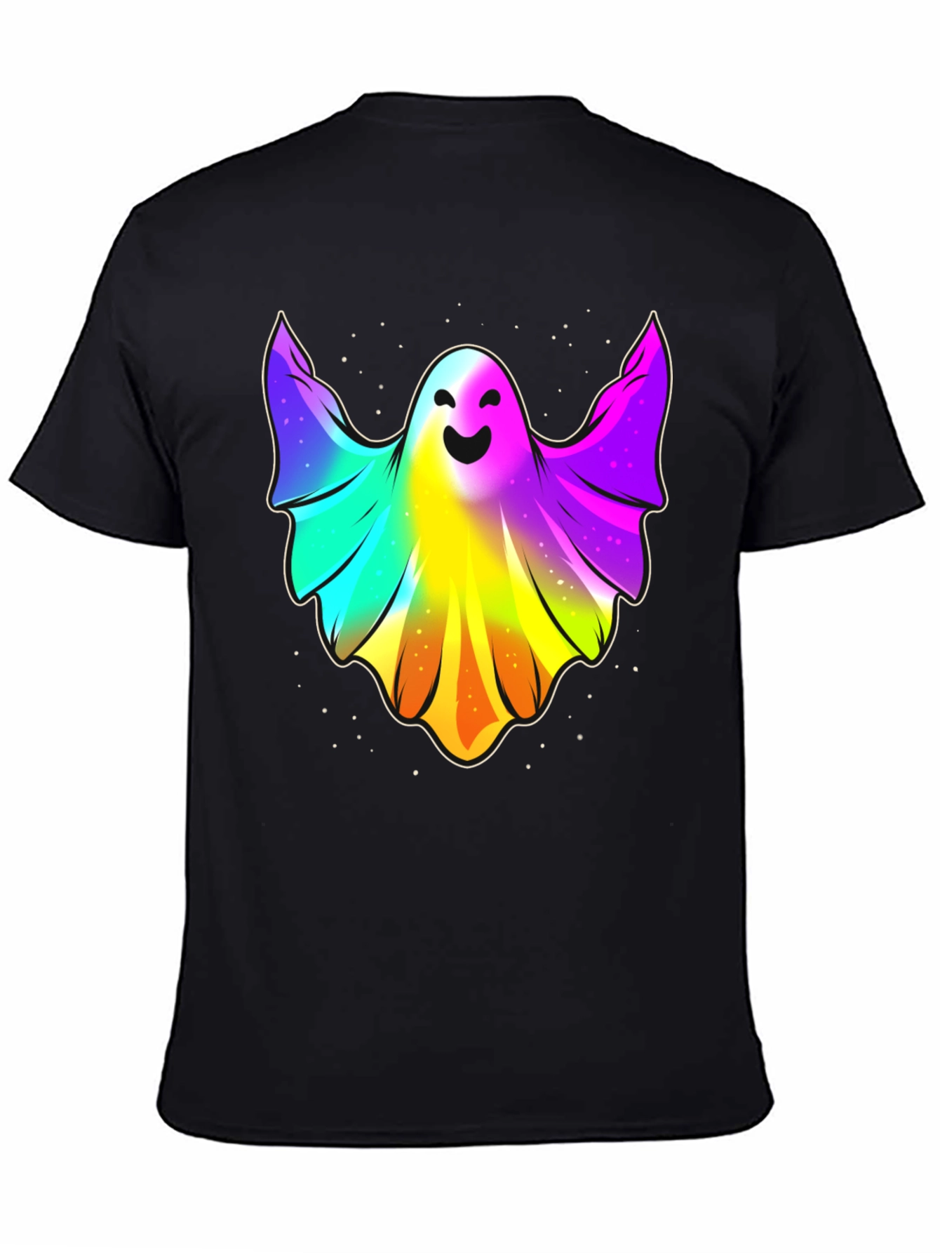 Rainbow Ghost Graphic Tee - Halloween Spirit
