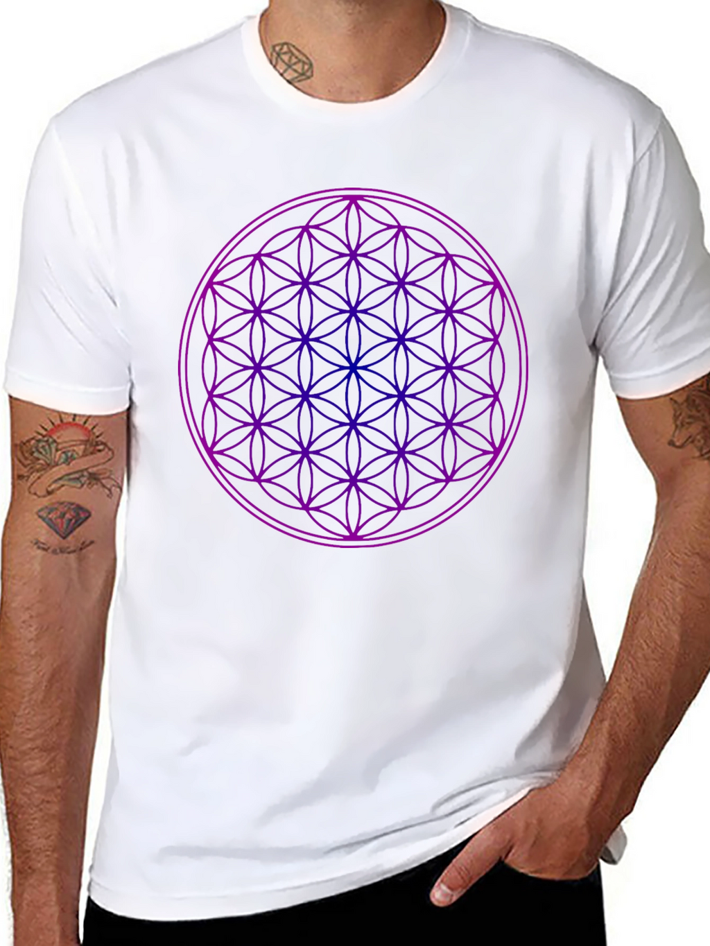 Geometric Flower of Life Graphic Tee - Unisex