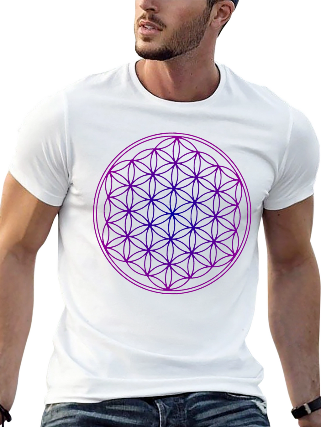 Geometric Flower of Life Graphic Tee - Unisex