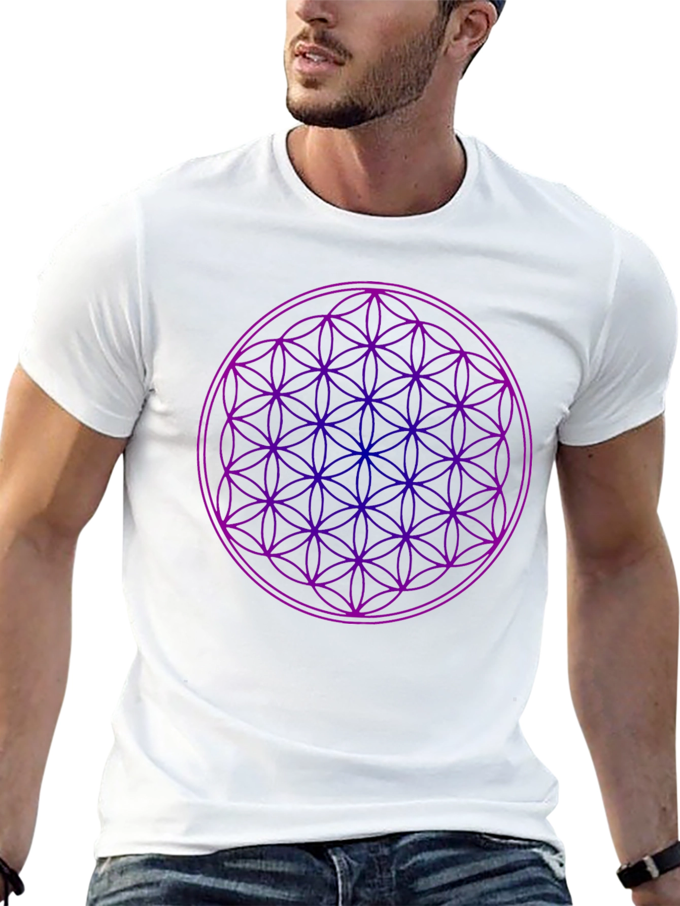Geometric Flower of Life Graphic Tee - Unisex