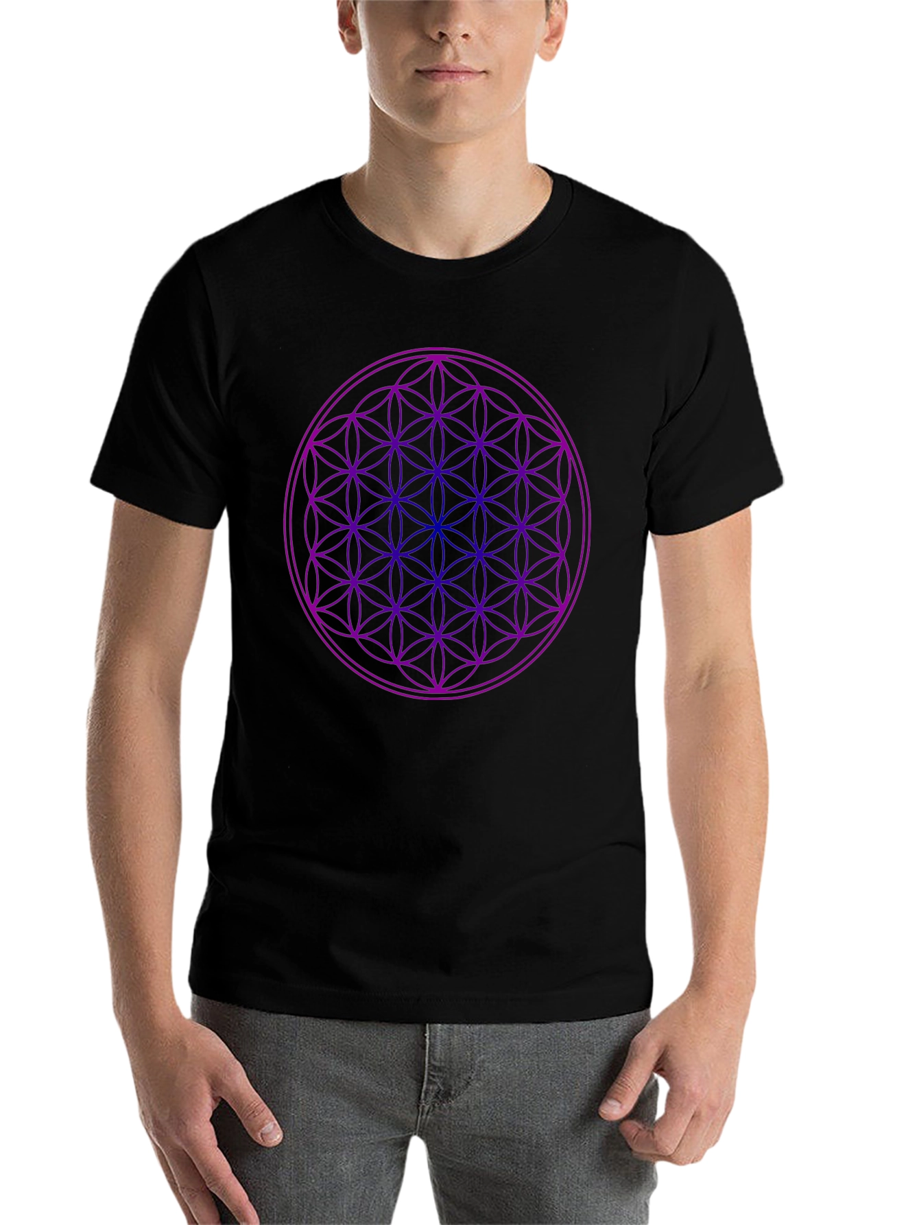 Geometric Flower of Life Graphic Tee - Unisex