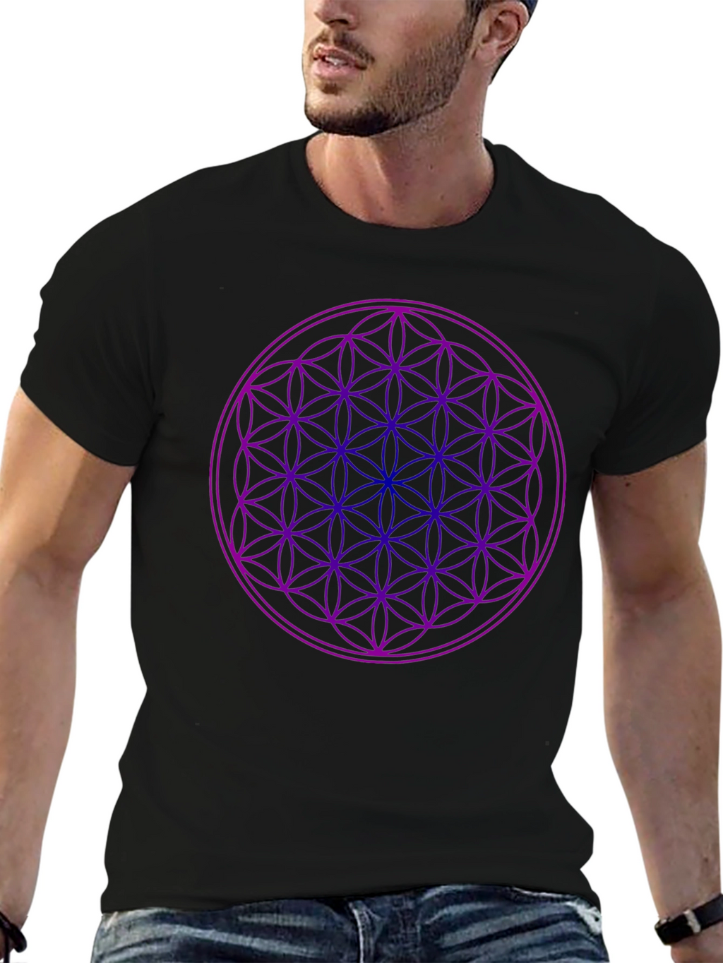Geometric Flower of Life Graphic Tee - Unisex