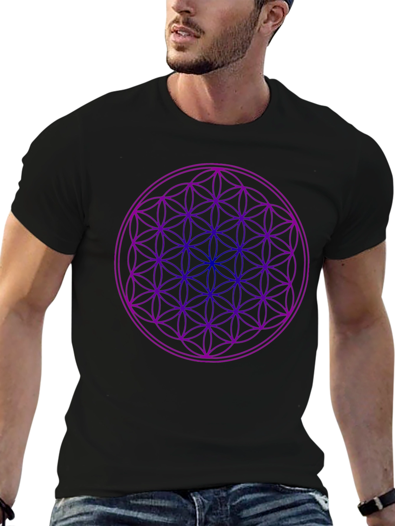 Geometric Flower of Life Graphic Tee - Unisex