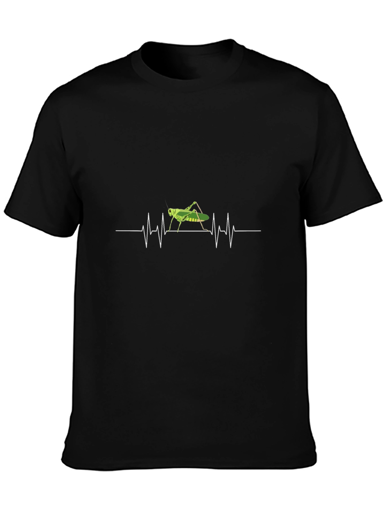 Grasshopper Heartbeat T-Shirt - Black Cotton Tee