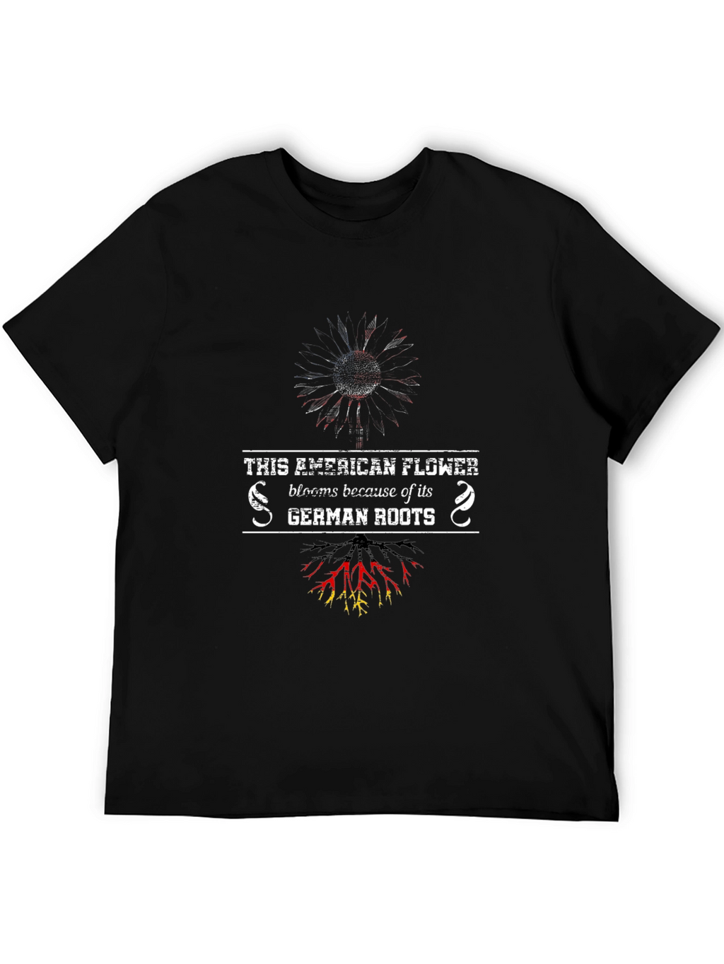 American Flower German Roots Graphic T-Shirt
