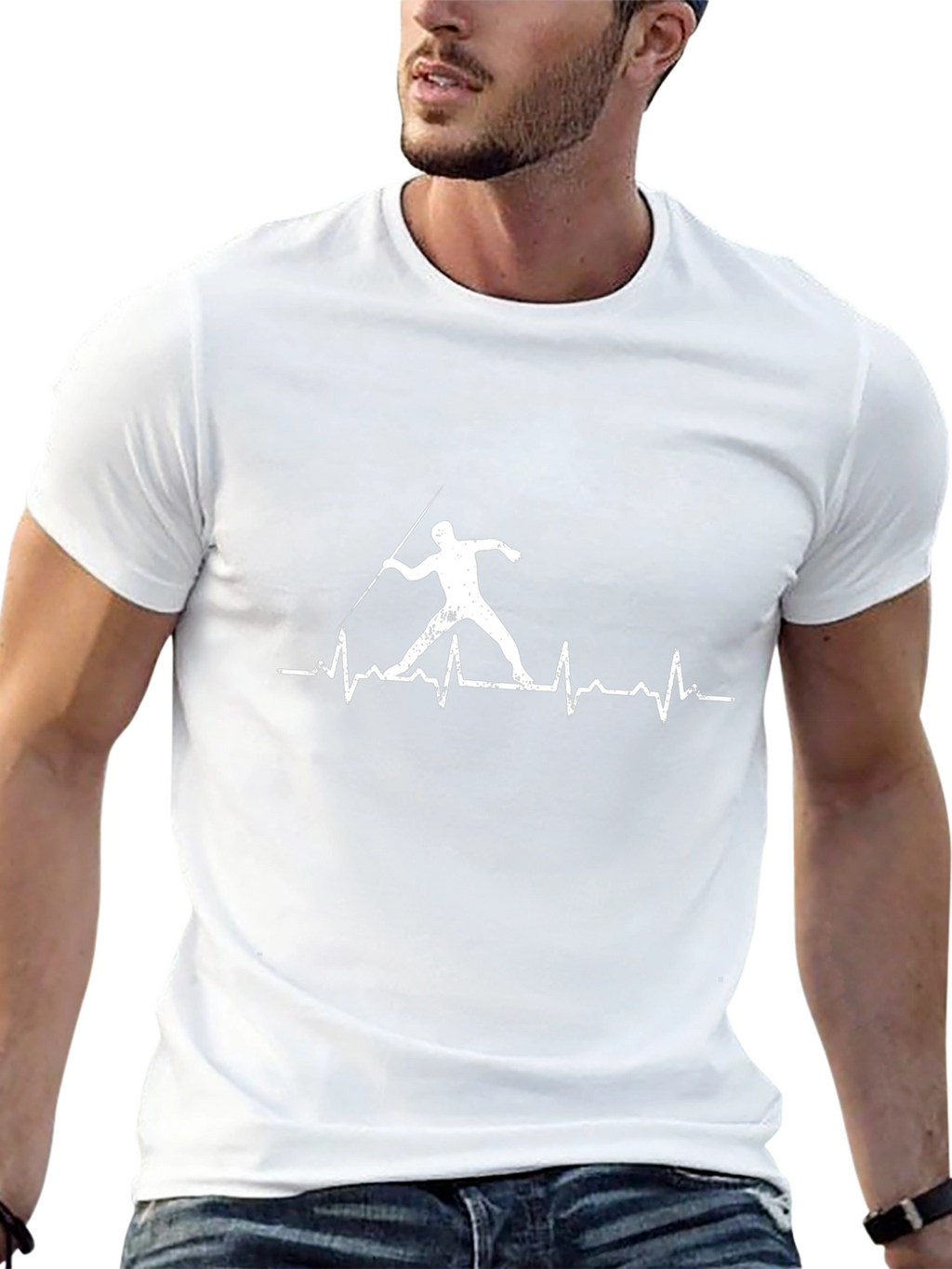Javelin Thrower Heartbeat T-Shirt - Track & Field Tee
