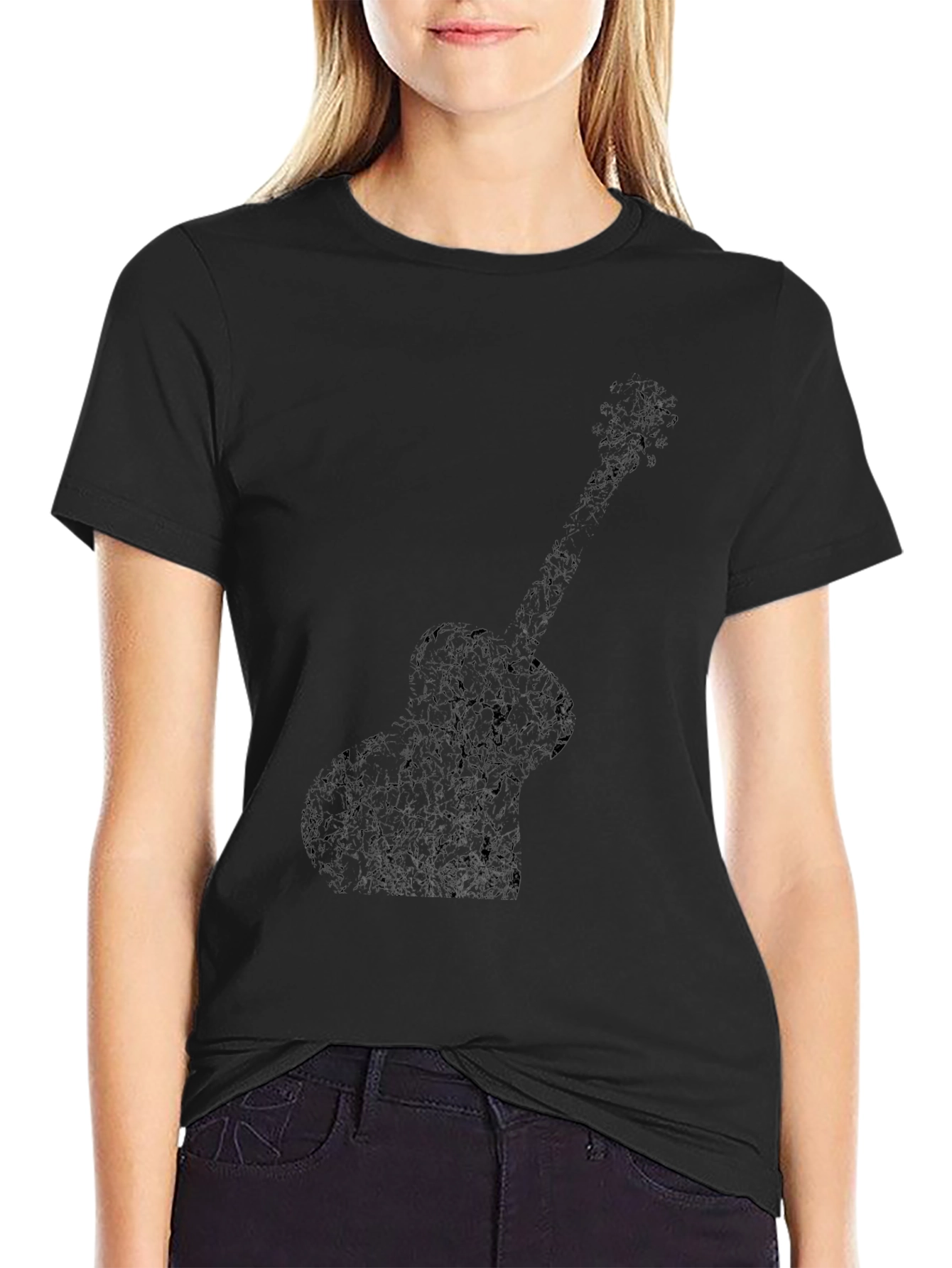 Guitar Silhouette Black T-Shirt
