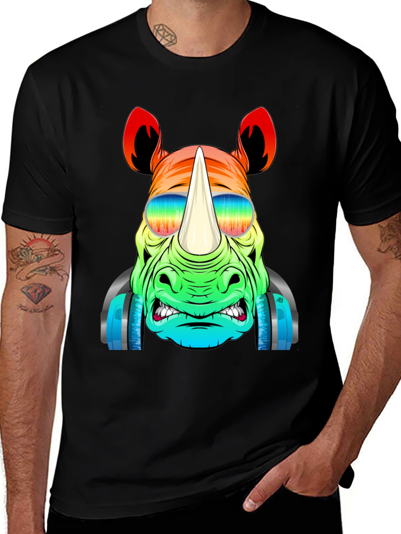Cool Rhino T-Shirt - Colorful Graphic Tee