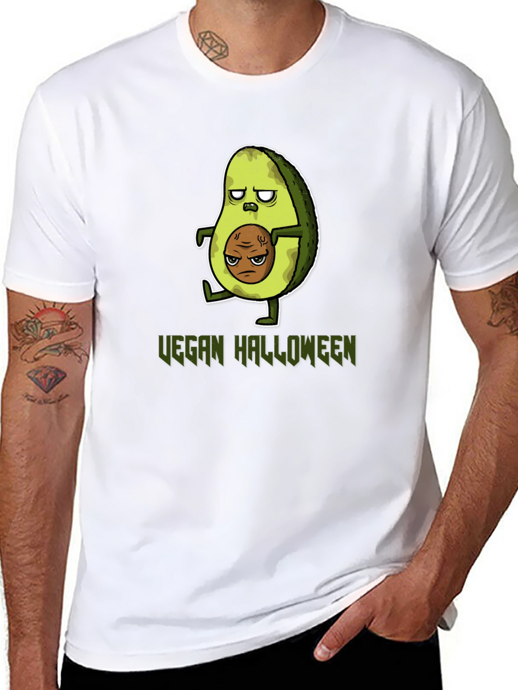 Vegan Halloween T-Shirt - Avocado Zombie