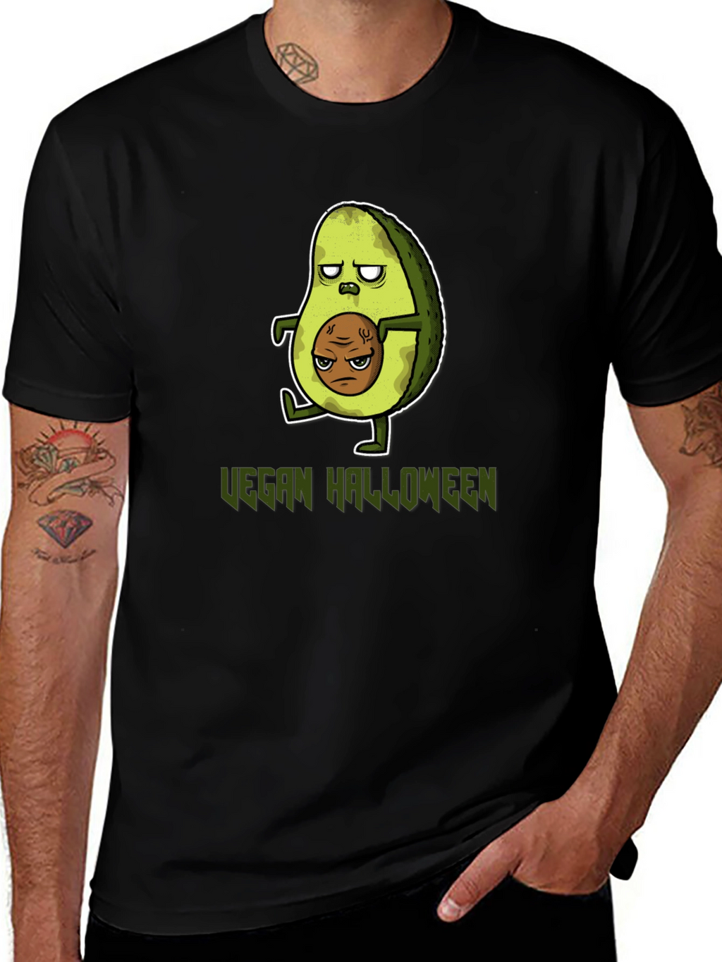Vegan Halloween T-Shirt - Avocado Zombie