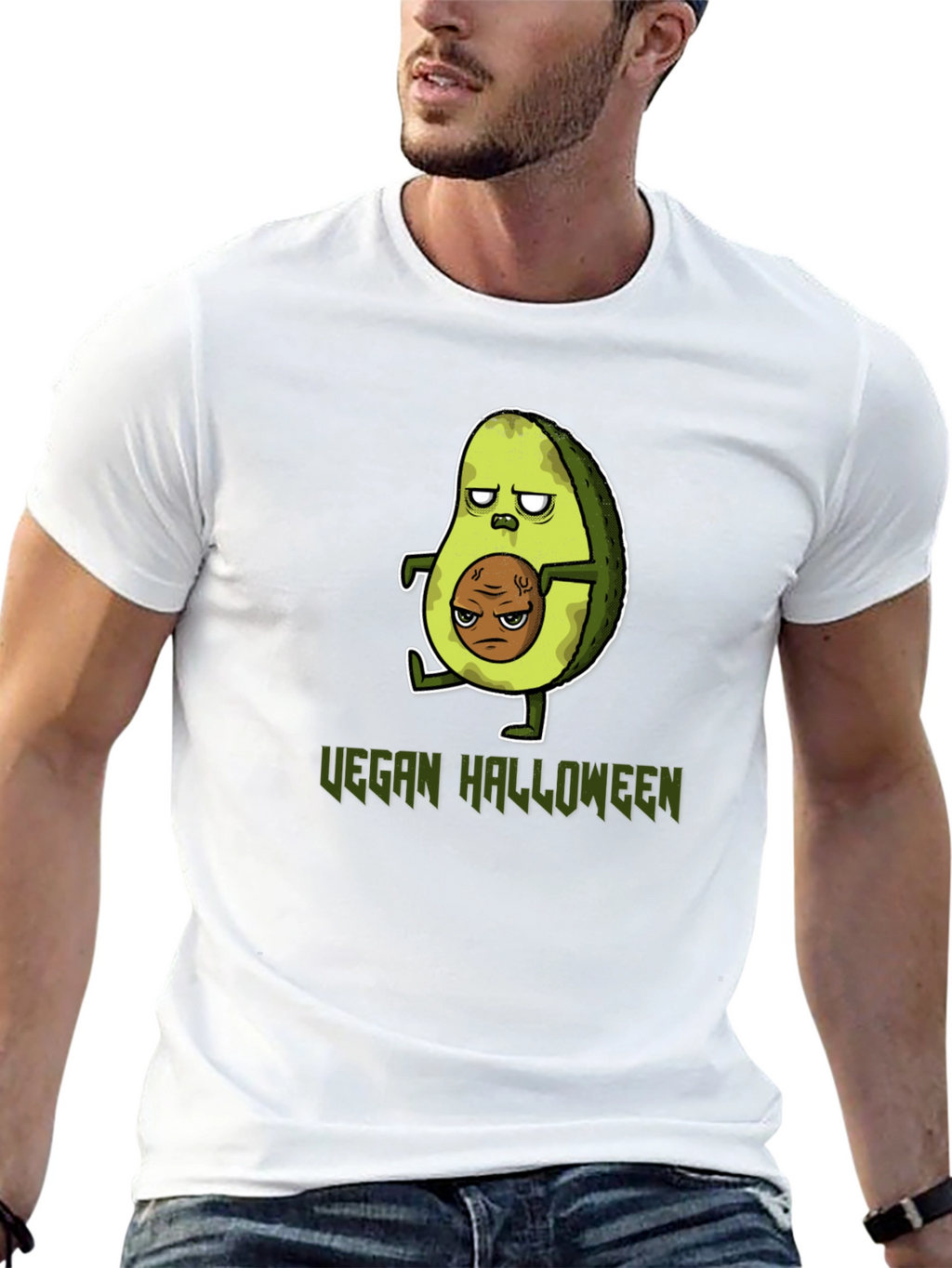 Vegan Halloween T-Shirt - Avocado Zombie