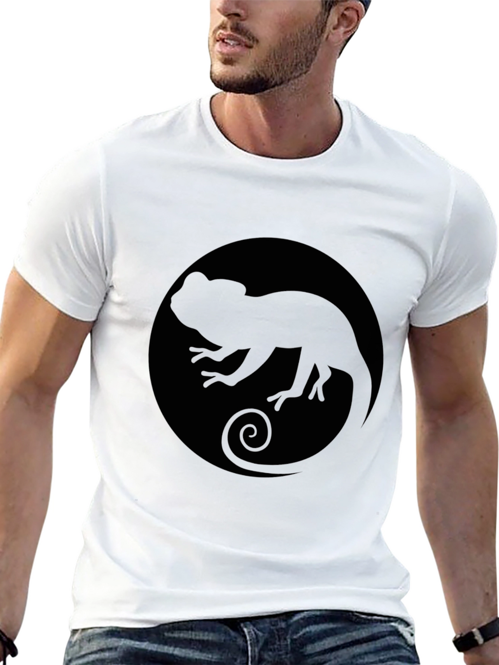 Chameleon Silhouette Black T-Shirt