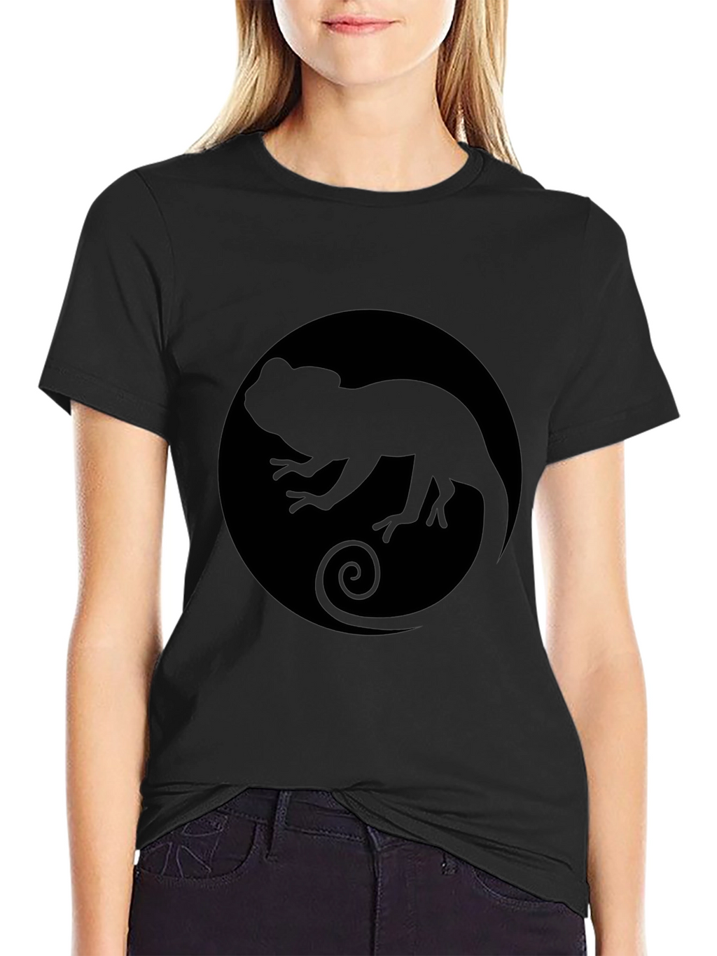 Chameleon Silhouette Black T-Shirt