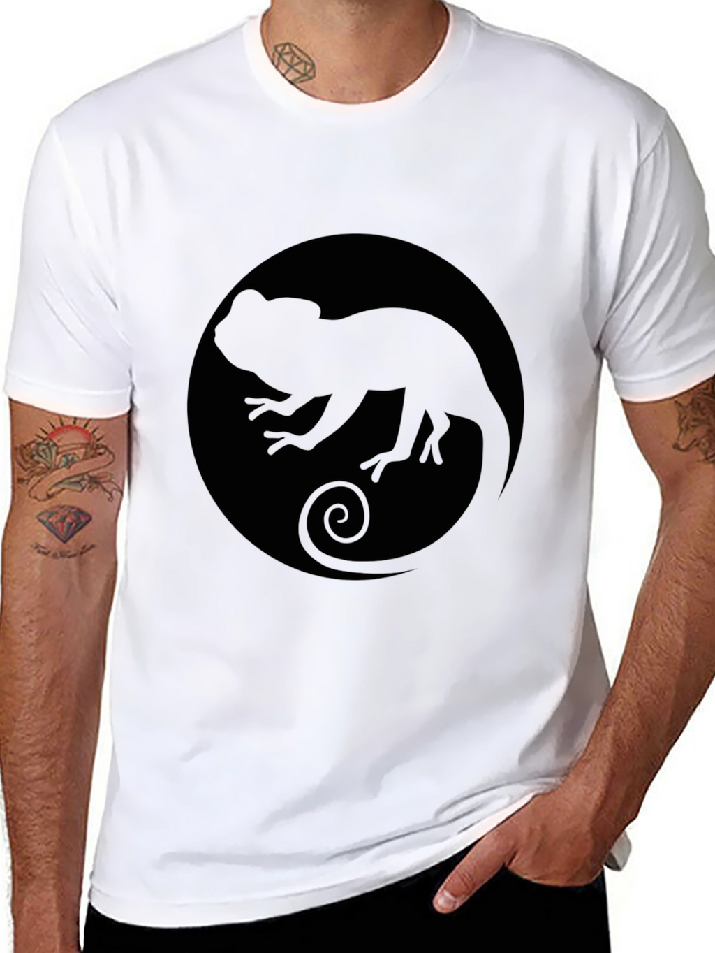 Chameleon Silhouette Black T-Shirt