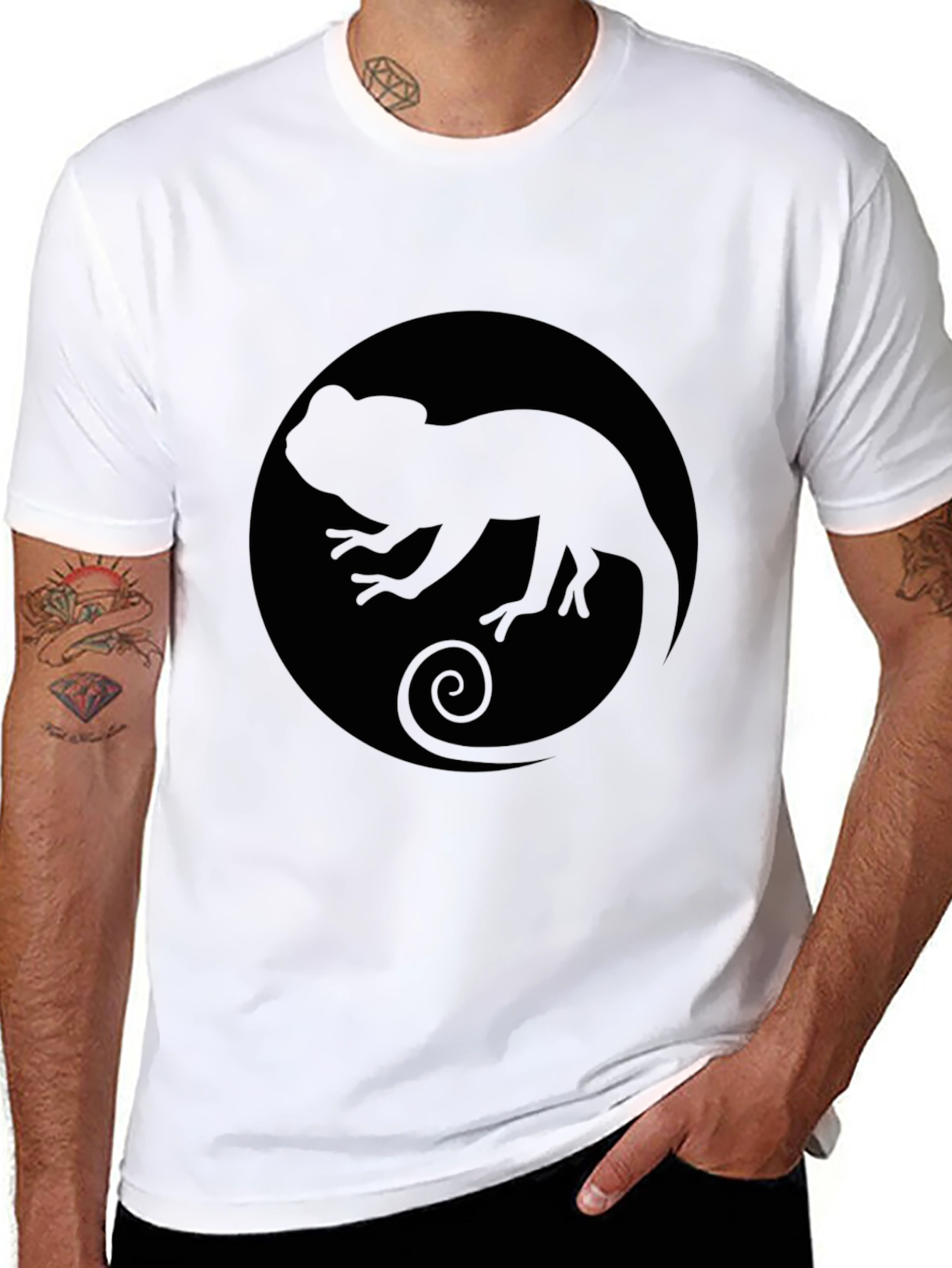 Chameleon Silhouette Black T-Shirt