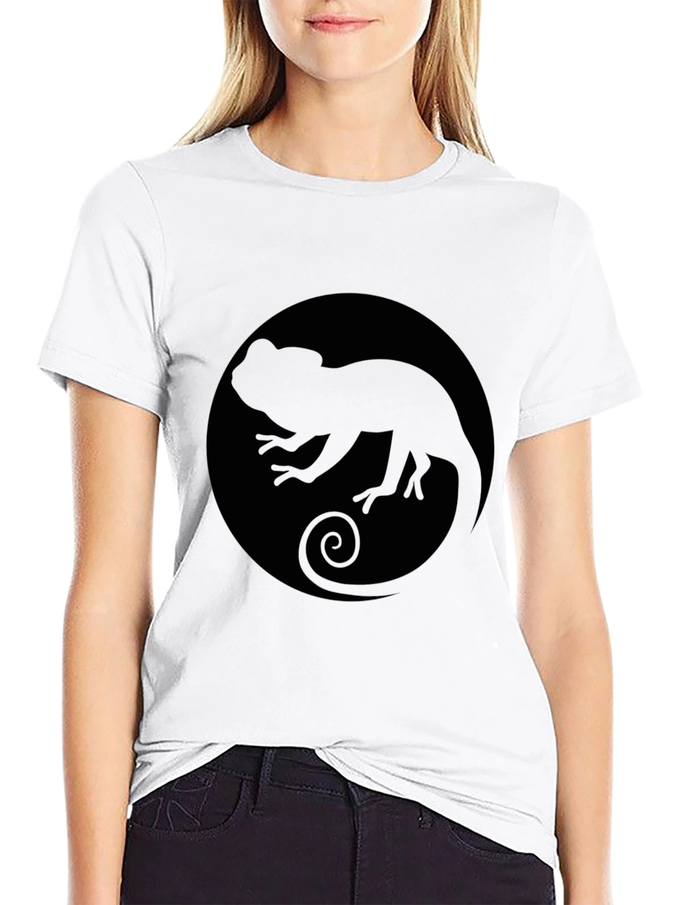 Chameleon Silhouette Black T-Shirt