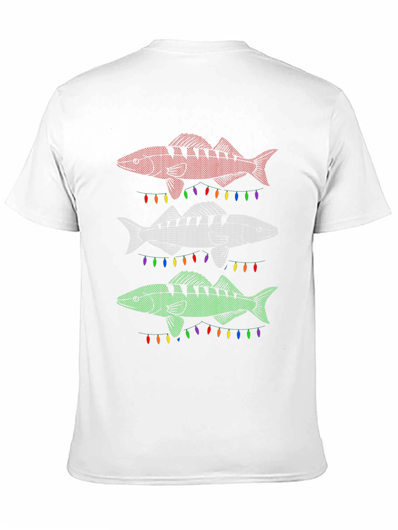 Festive Fishing T-Shirt - Ugly Christmas Sweater Style