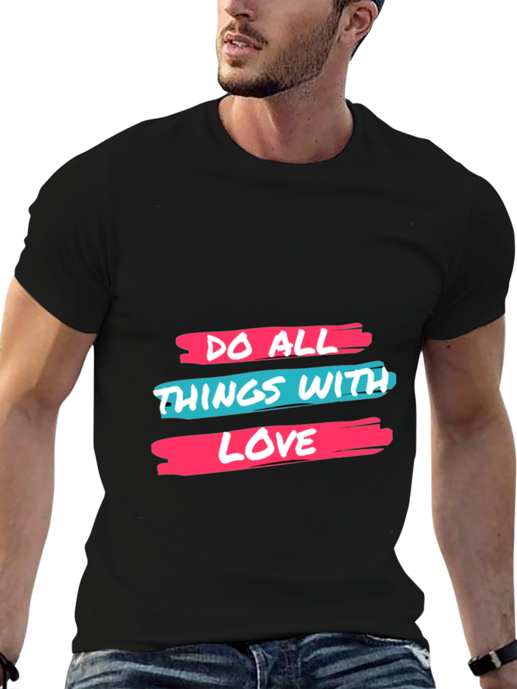 Do All Things With Love Black Tee