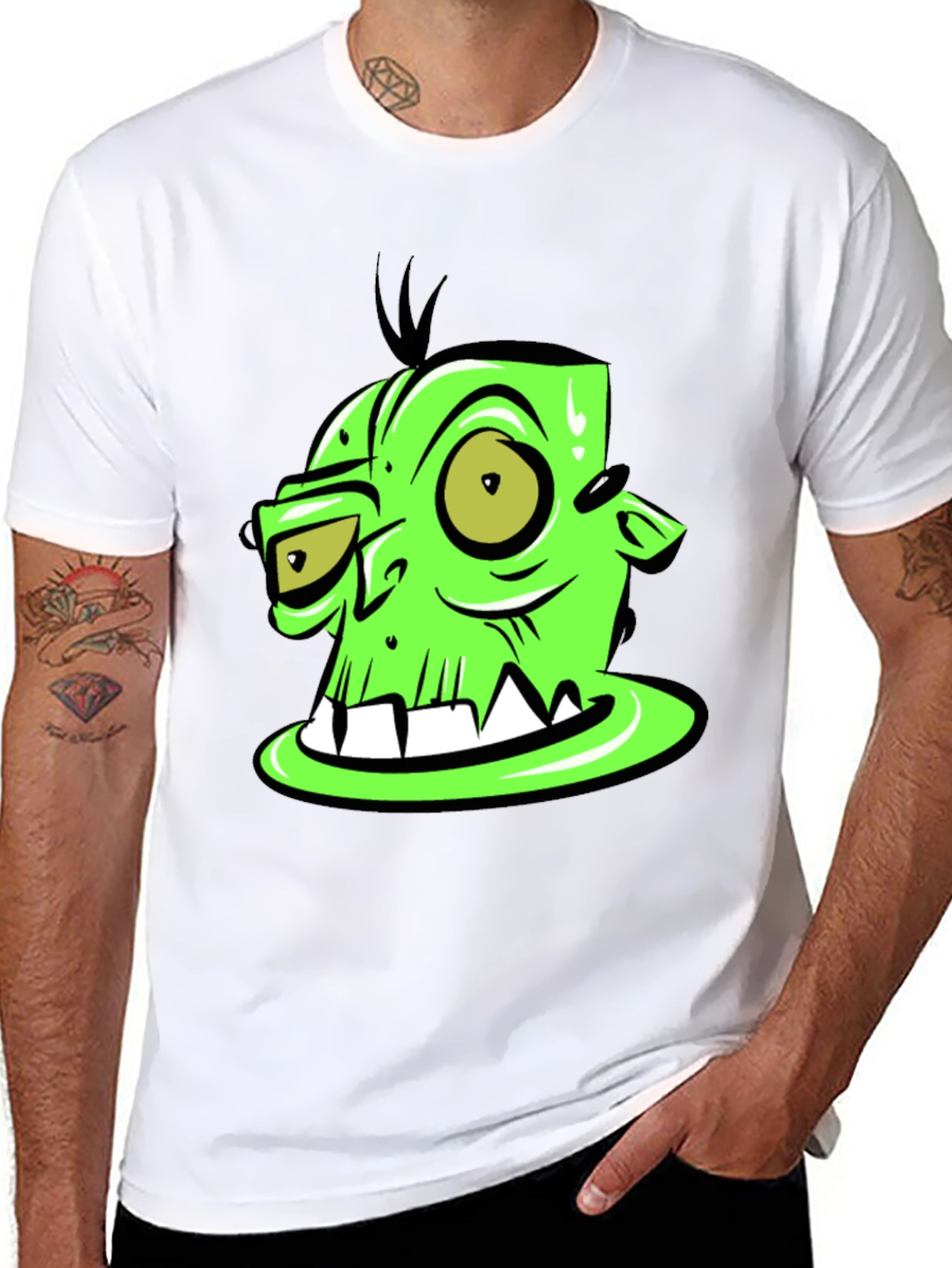 Green Monster Graphic Tee -  Unique Design
