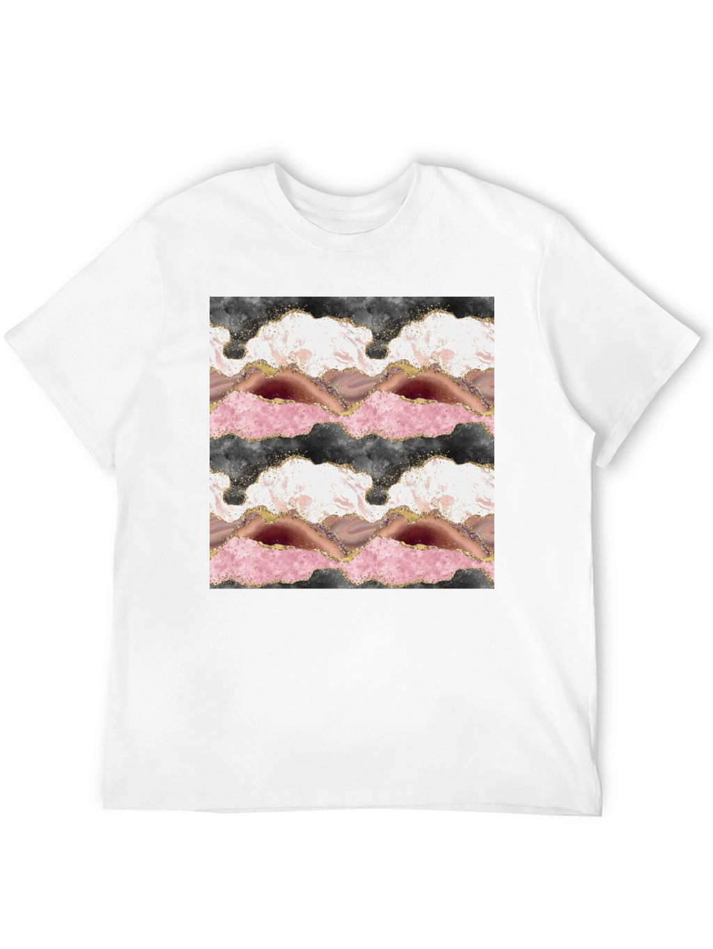 Trendy Agate Print Black T-Shirt