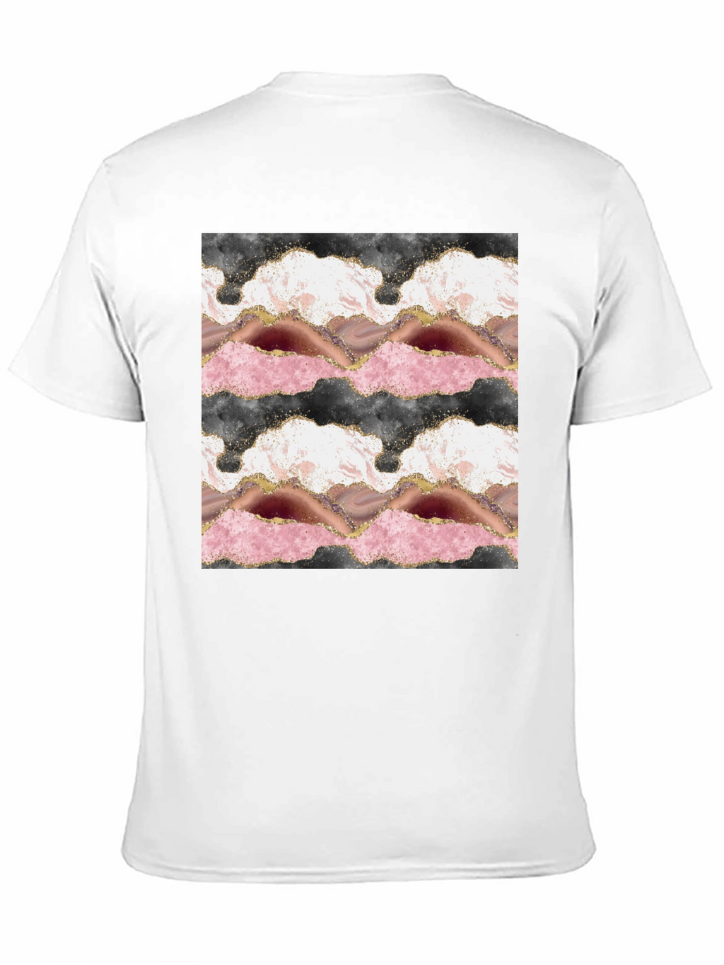 Trendy Agate Print Black T-Shirt