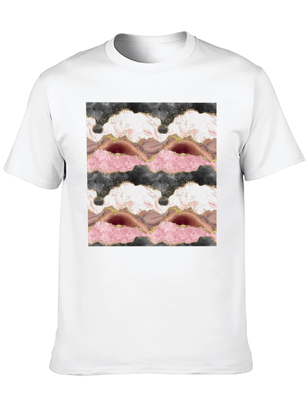 Trendy Agate Print Black T-Shirt