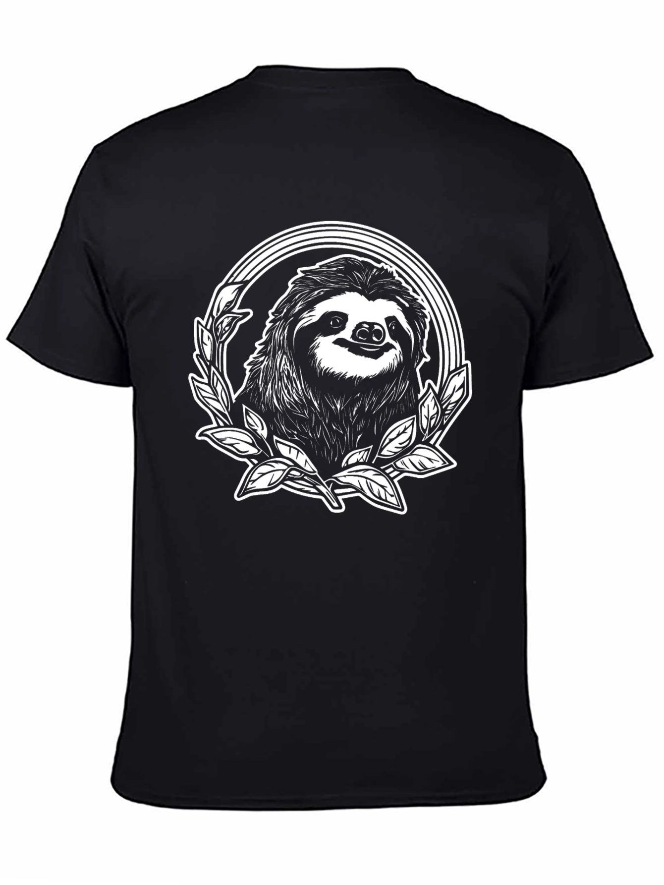 Sloth Graphic Tee - Black Cotton T-Shirt