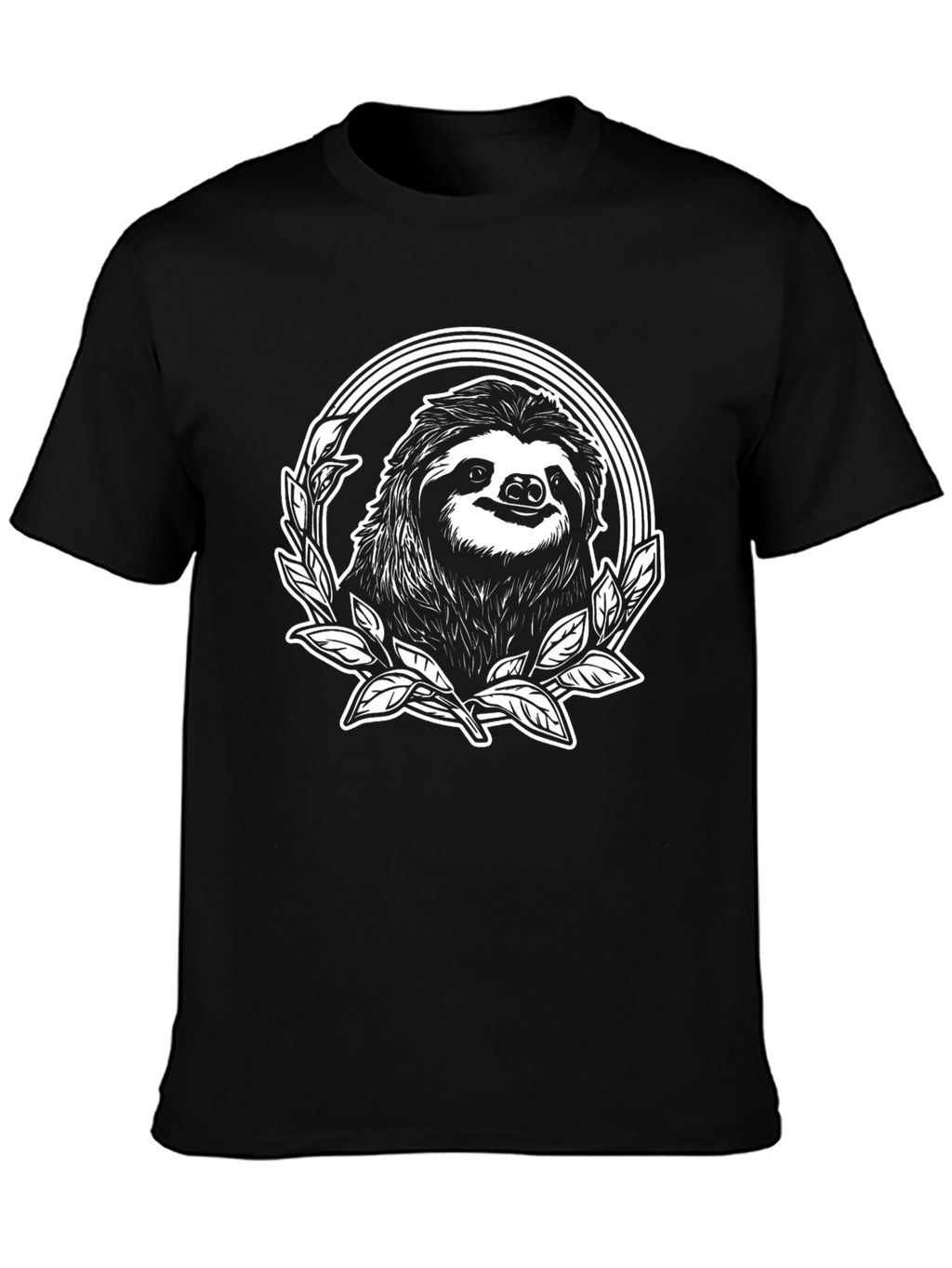 Sloth Graphic Tee - Black Cotton T-Shirt