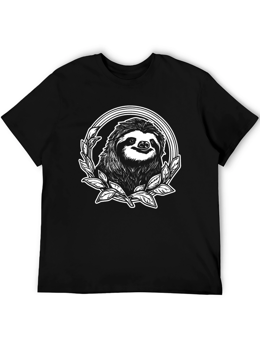 Sloth Graphic Tee - Black Cotton T-Shirt