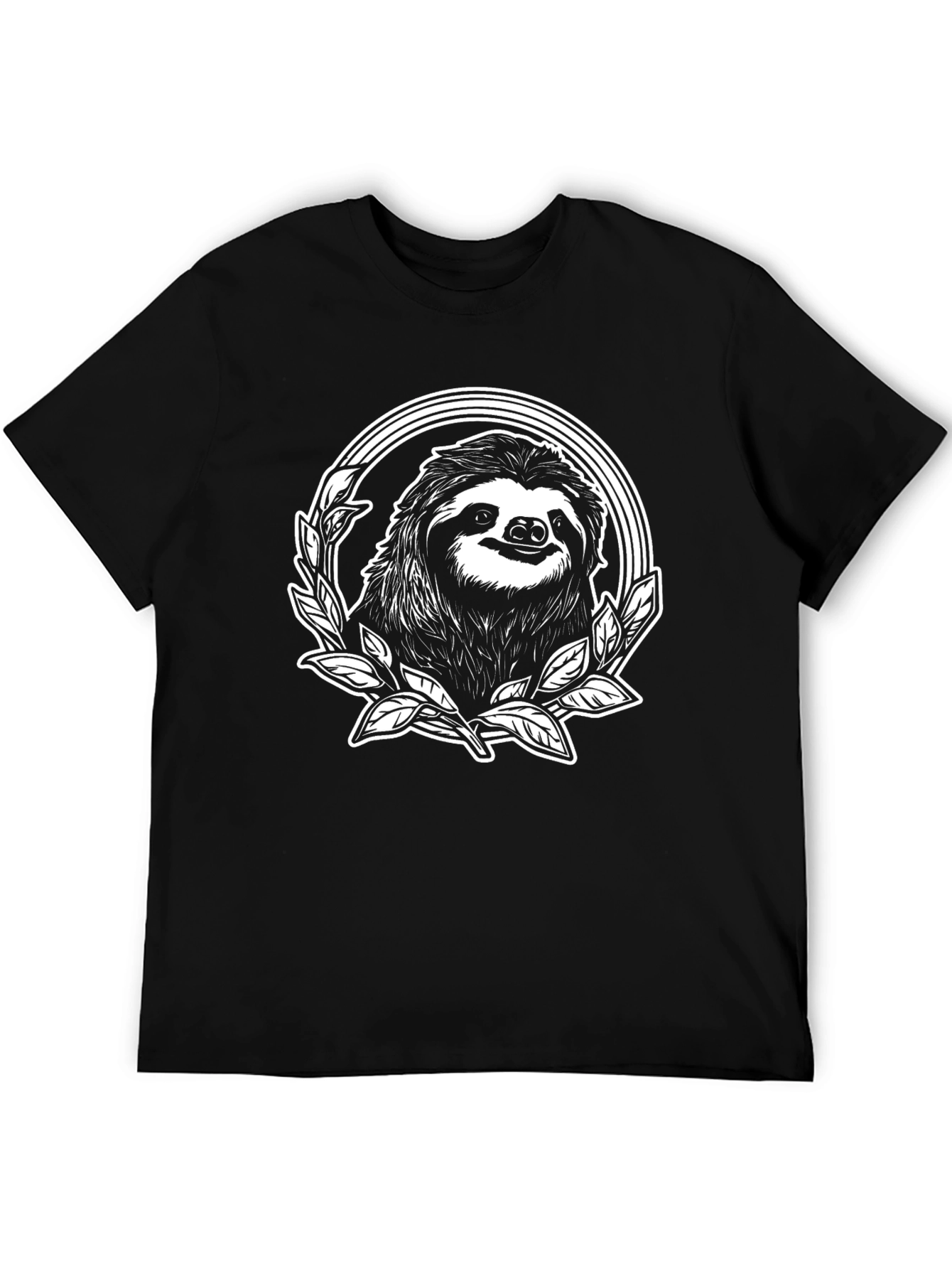Sloth Graphic Tee - Black Cotton T-Shirt