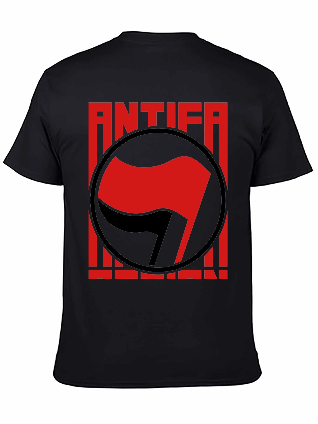 Antifa Anti-Fascist T-Shirt - Red Flag Graphic