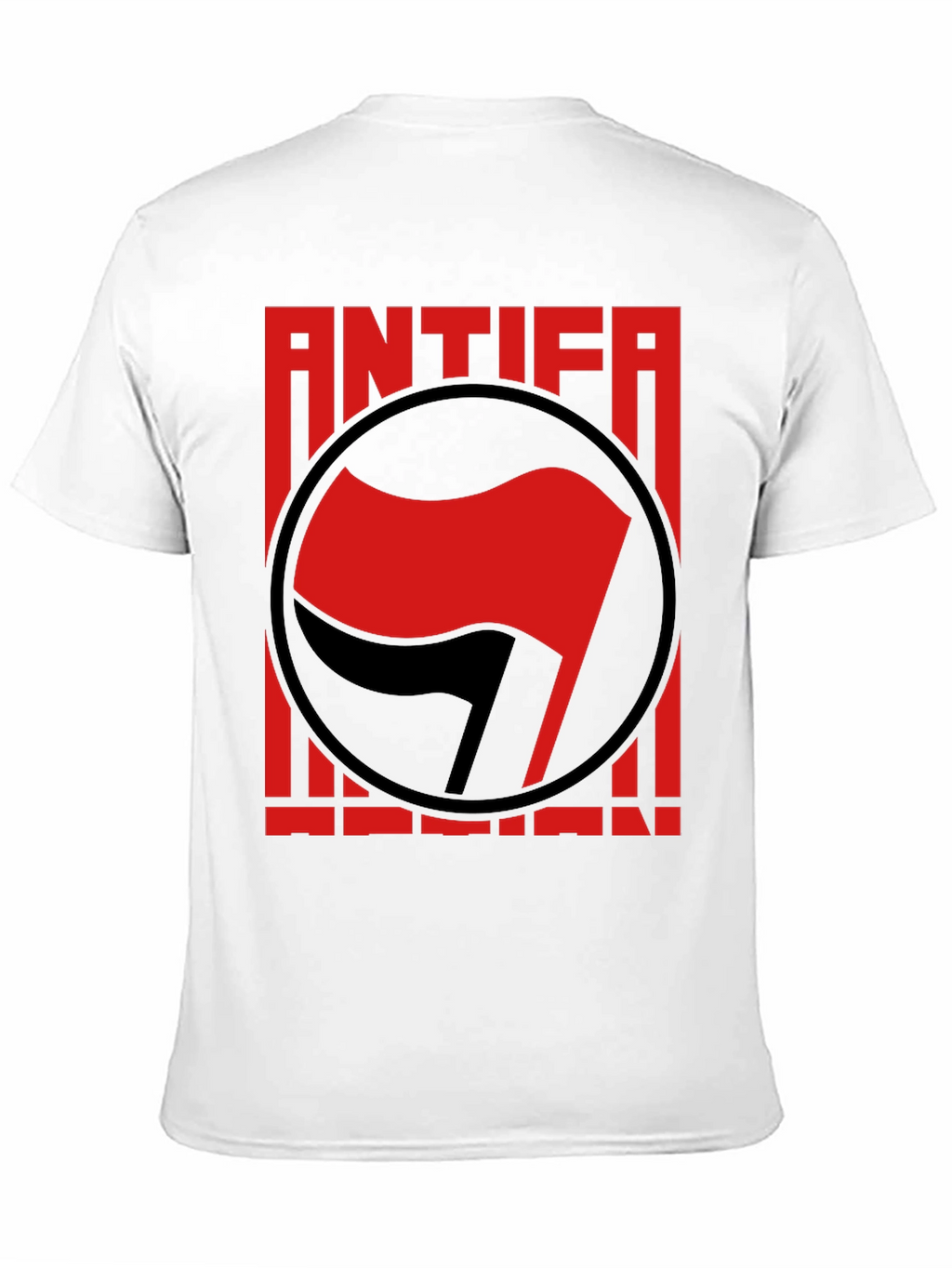 Antifa Anti-Fascist T-Shirt - Red Flag Graphic