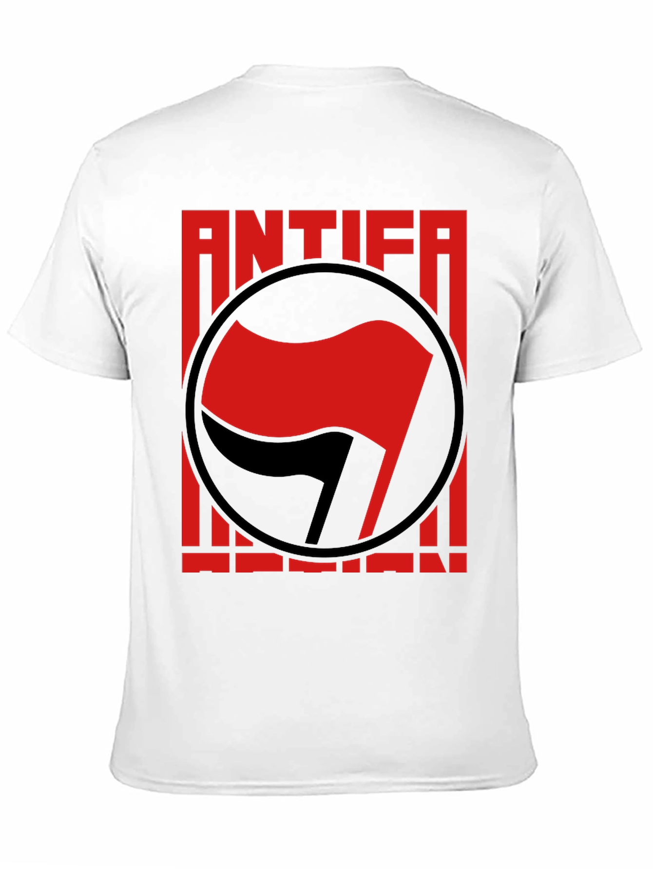 Antifa Anti-Fascist T-Shirt - Red Flag Graphic