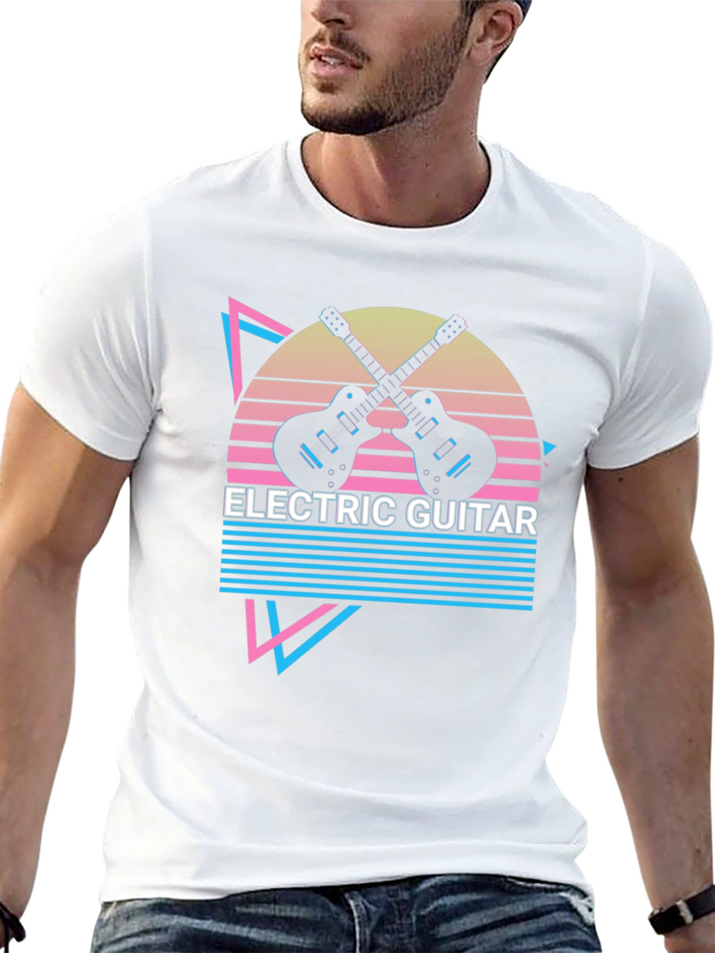 Electric Guitar Retro T-Shirt - Music Lover Tee